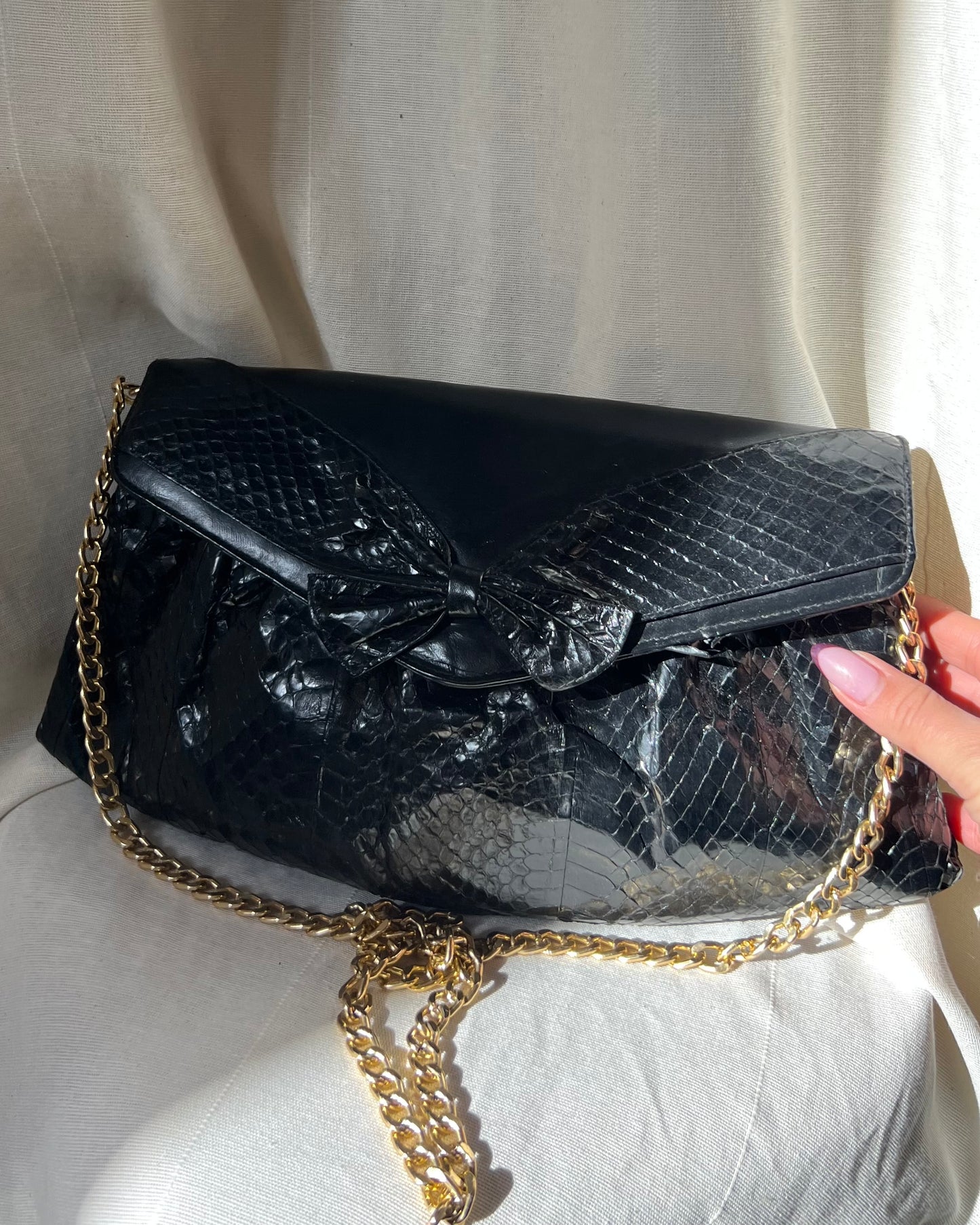 Borsa vintage in coccodrillo