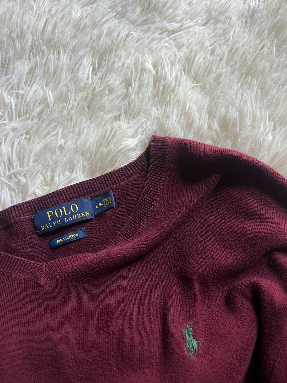 Maglione Ralph Lauren in Cotone Pima – Burgundy / Borgogna