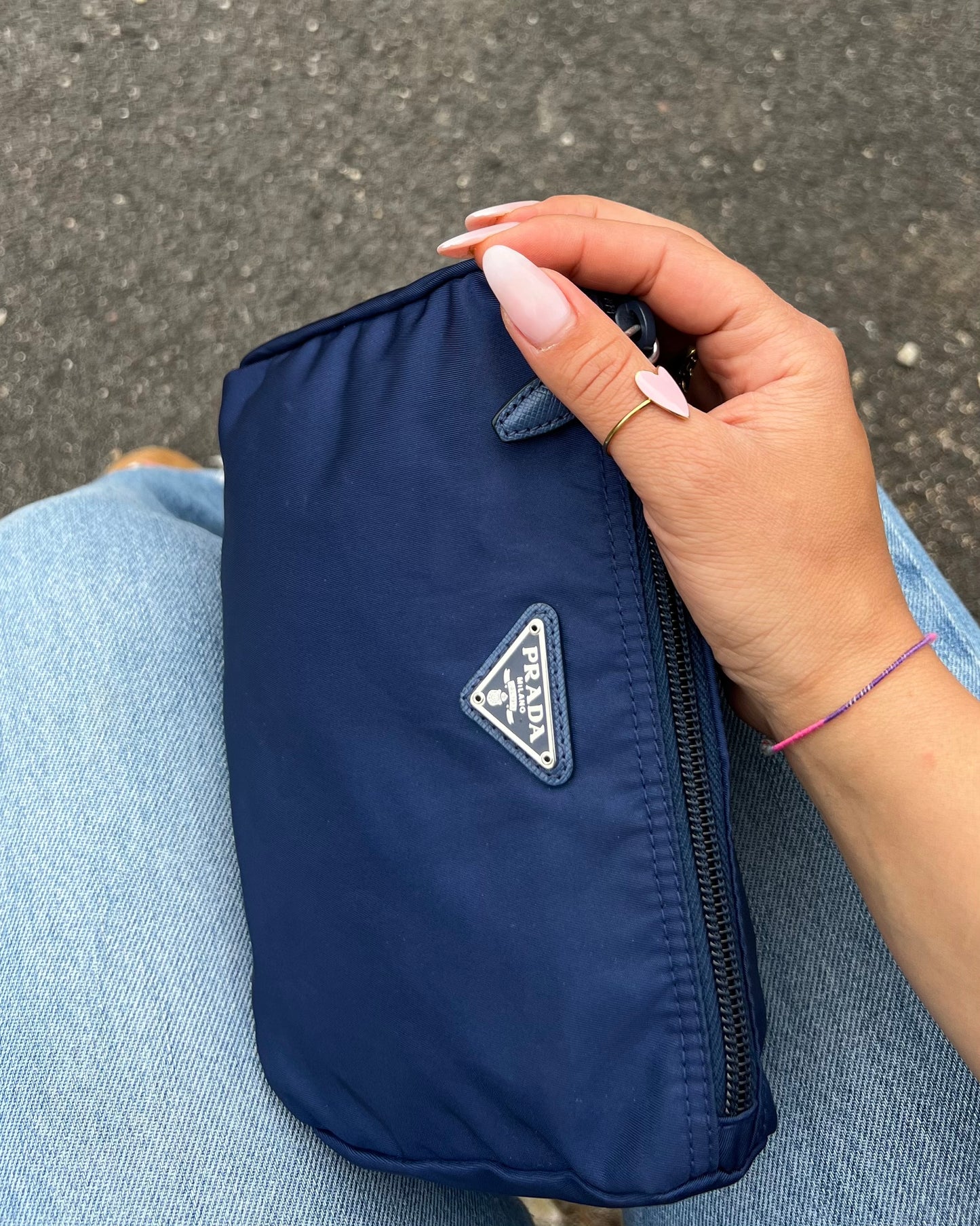Pochette Prada in Nylon Blu