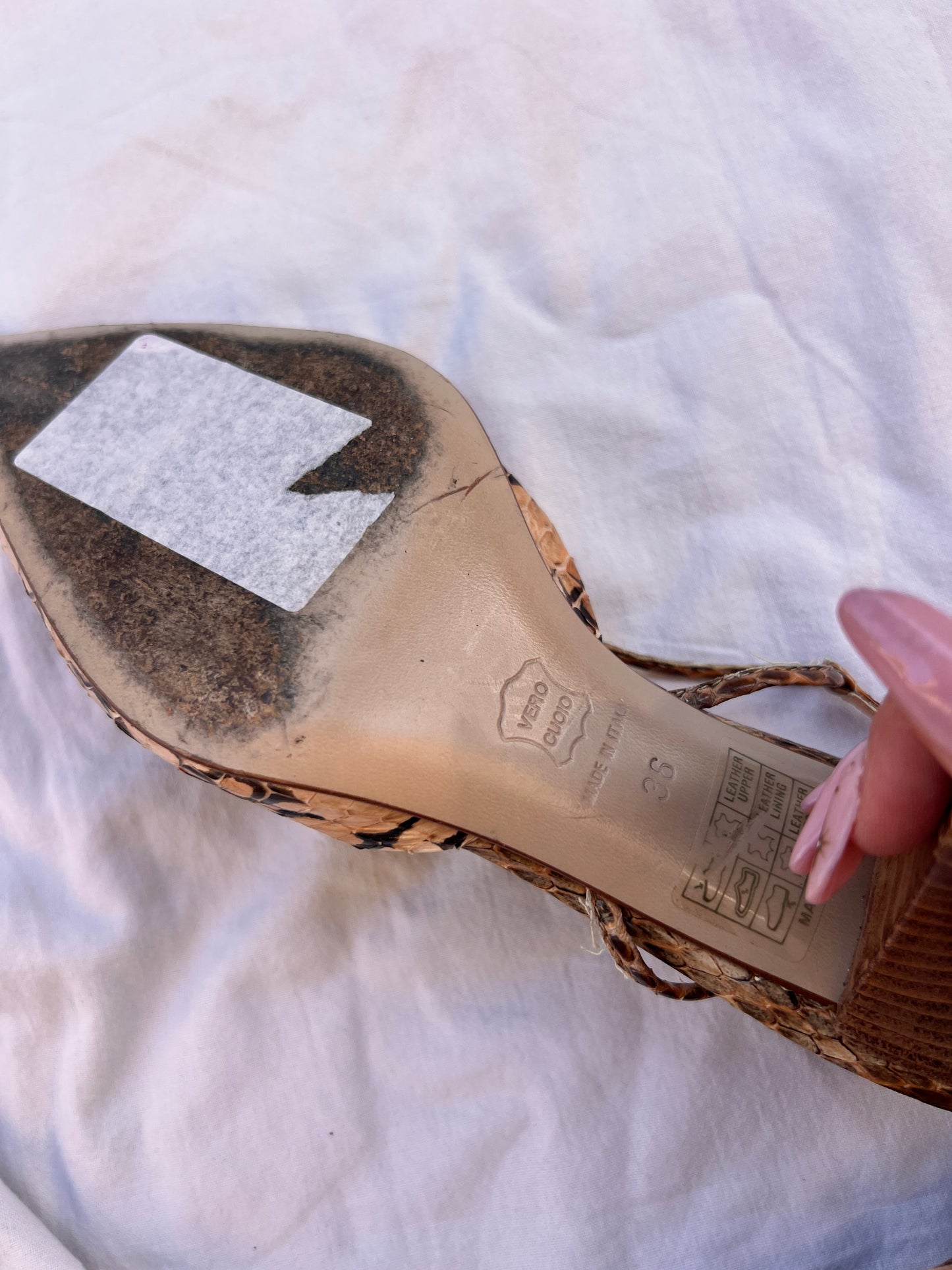 Slingback Lella Baldi in Pelle Stampa Pitone – Made in Italy