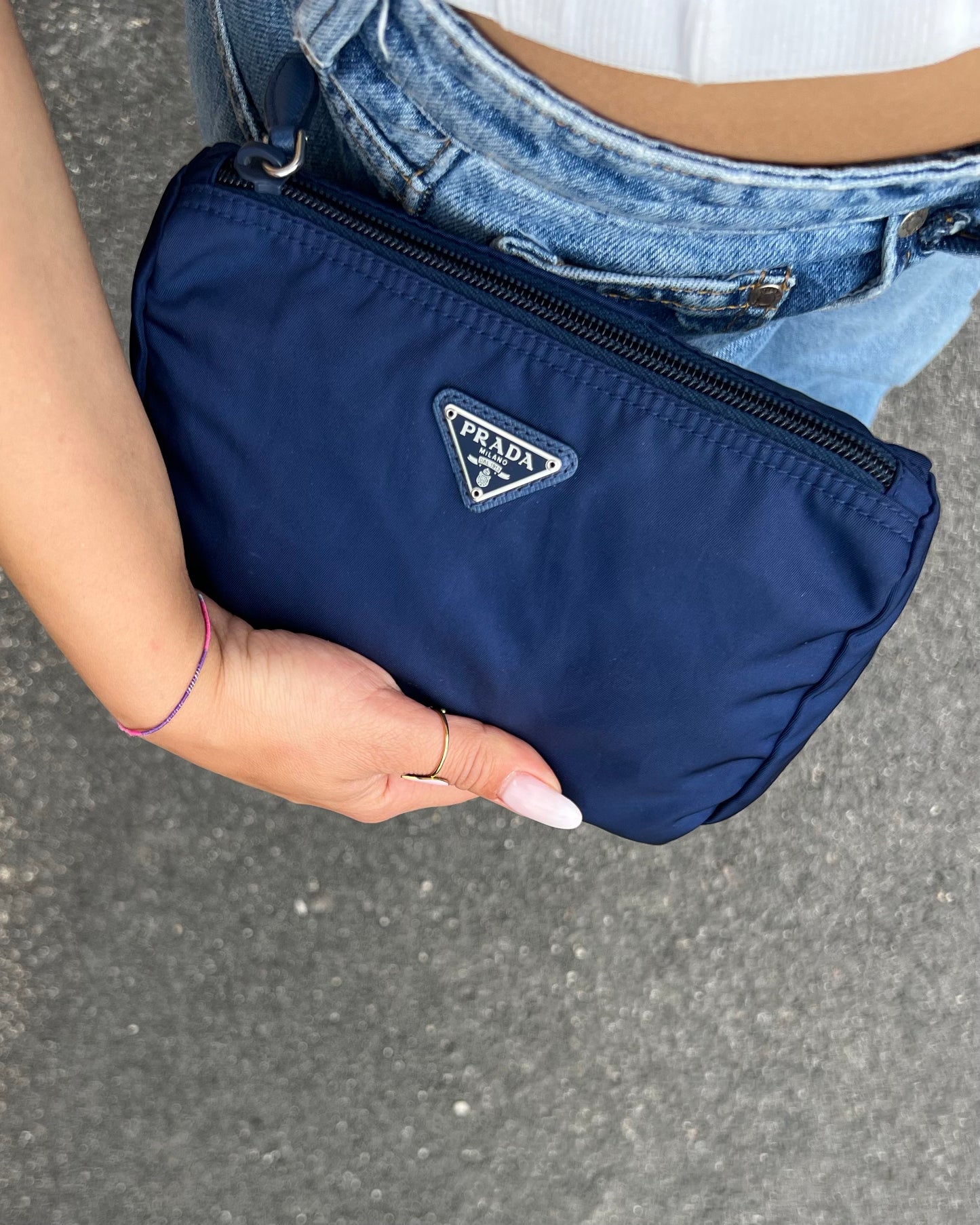 Pochette Prada in Nylon Blu