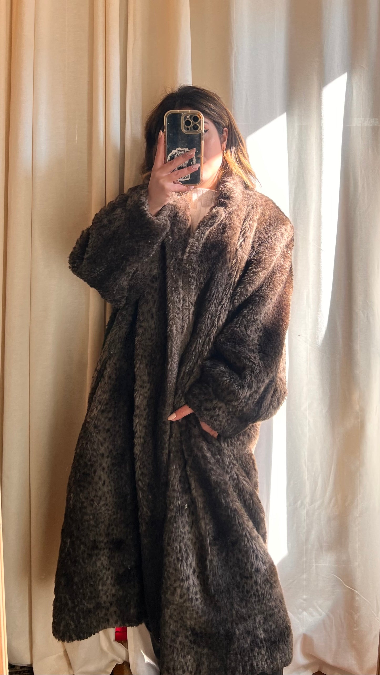 Maxi eco pelliccia vintage