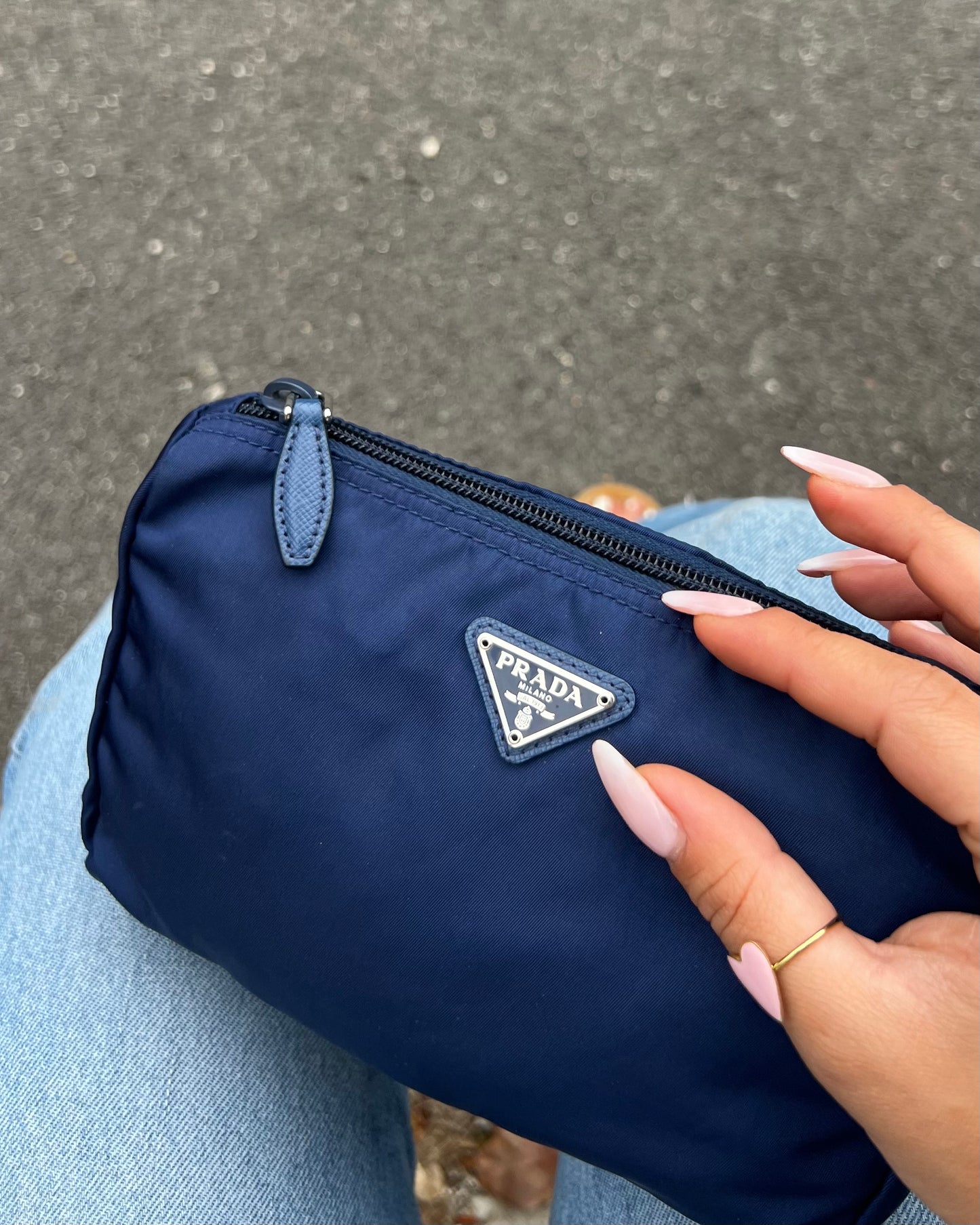 Pochette Prada in Nylon Blu