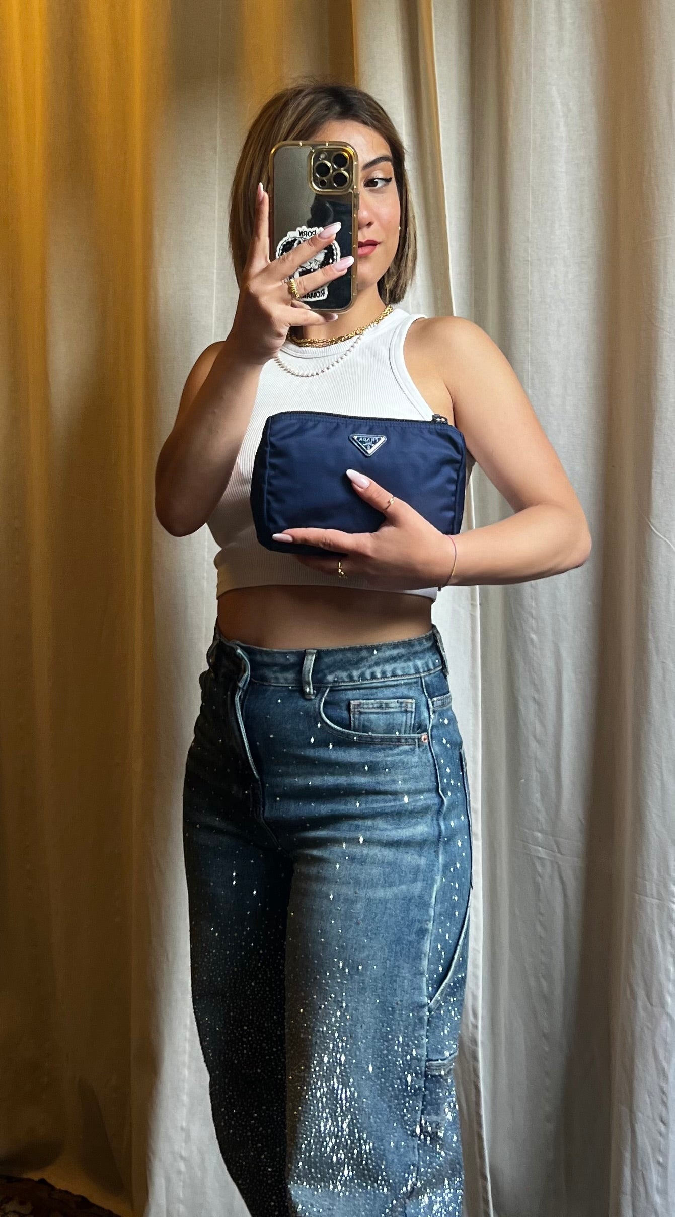 Pochette Prada in Nylon Blu