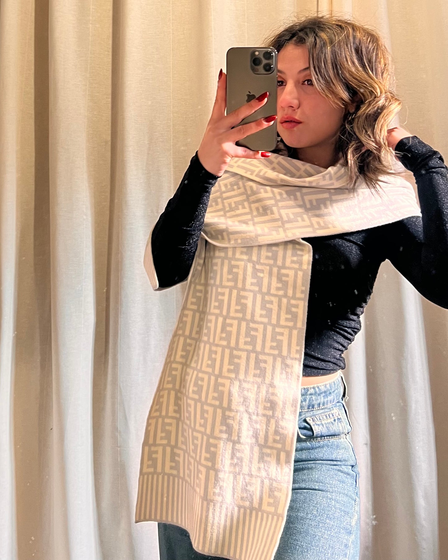 Maxi sciarpa Fendi monogram