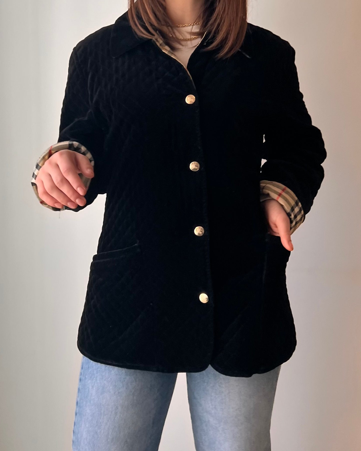 Trapuntato Burberry in velluto liscio