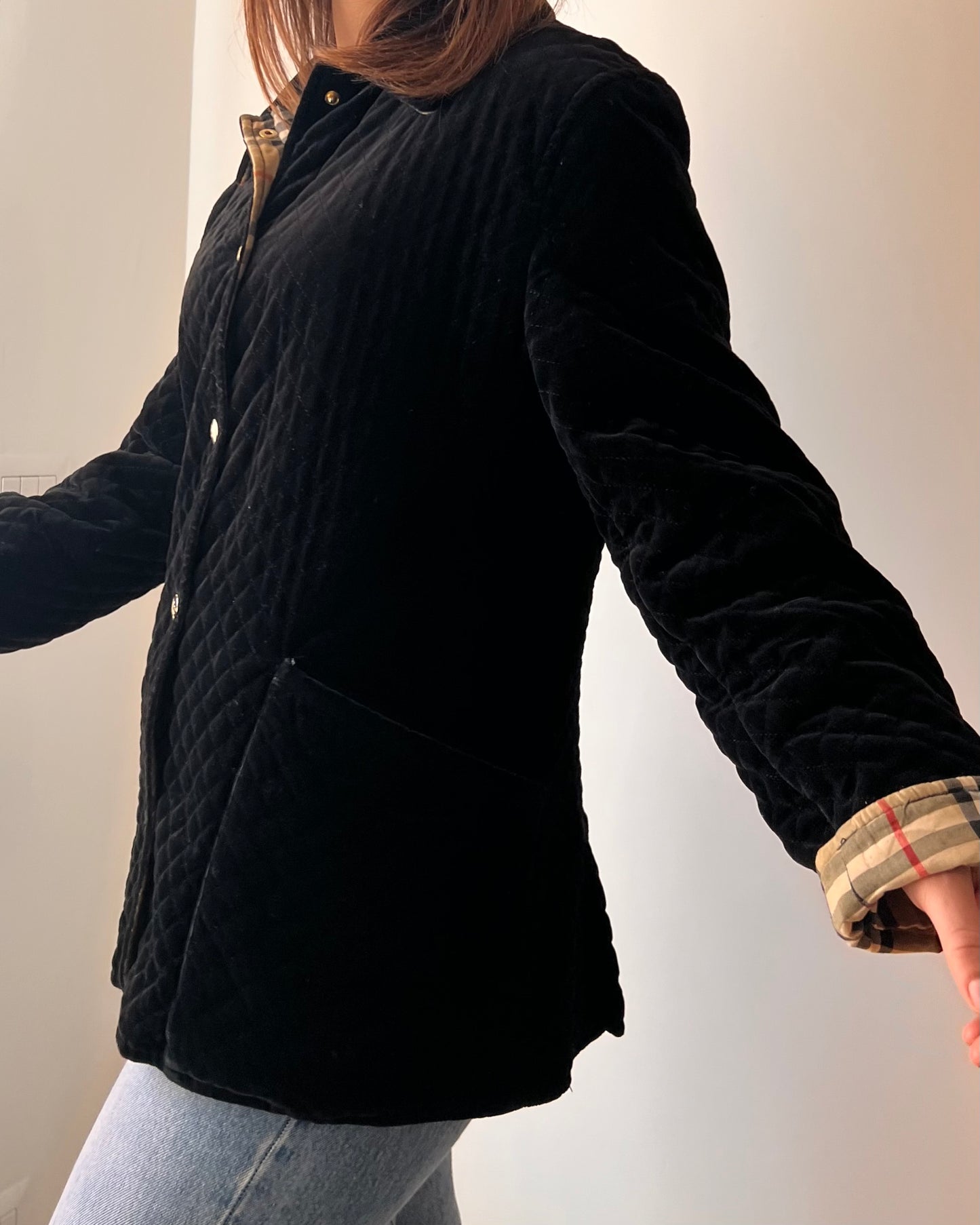 Trapuntato Burberry in velluto liscio