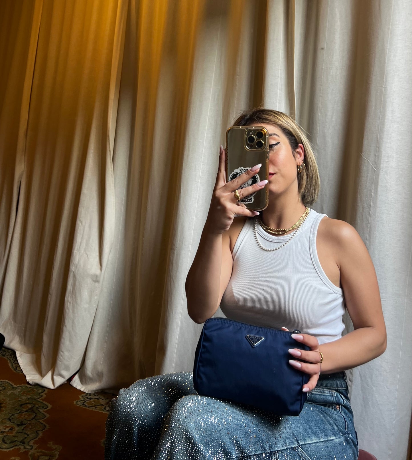 Pochette Prada in Nylon Blu
