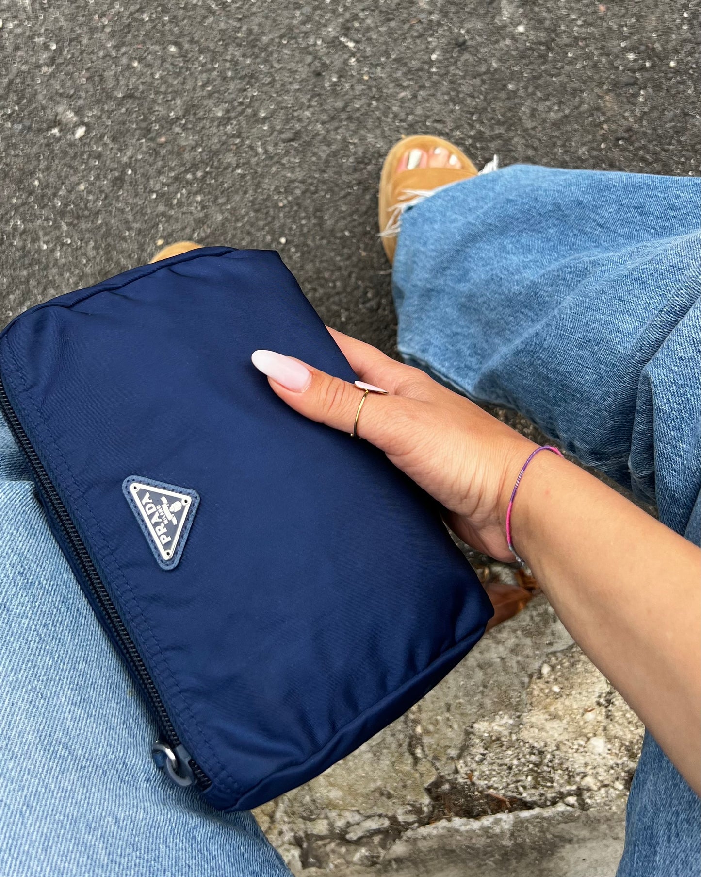 Pochette Prada in Nylon Blu