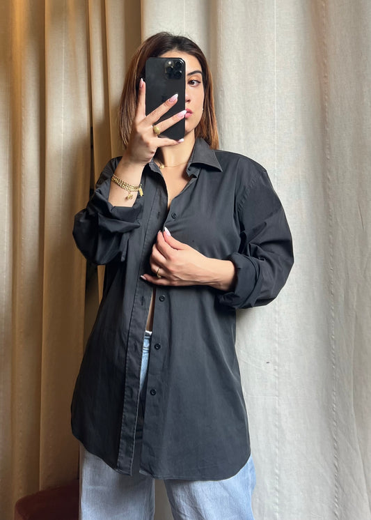 Camicia PRADA Grigio Antracite – Effetto Vintage / Oversize