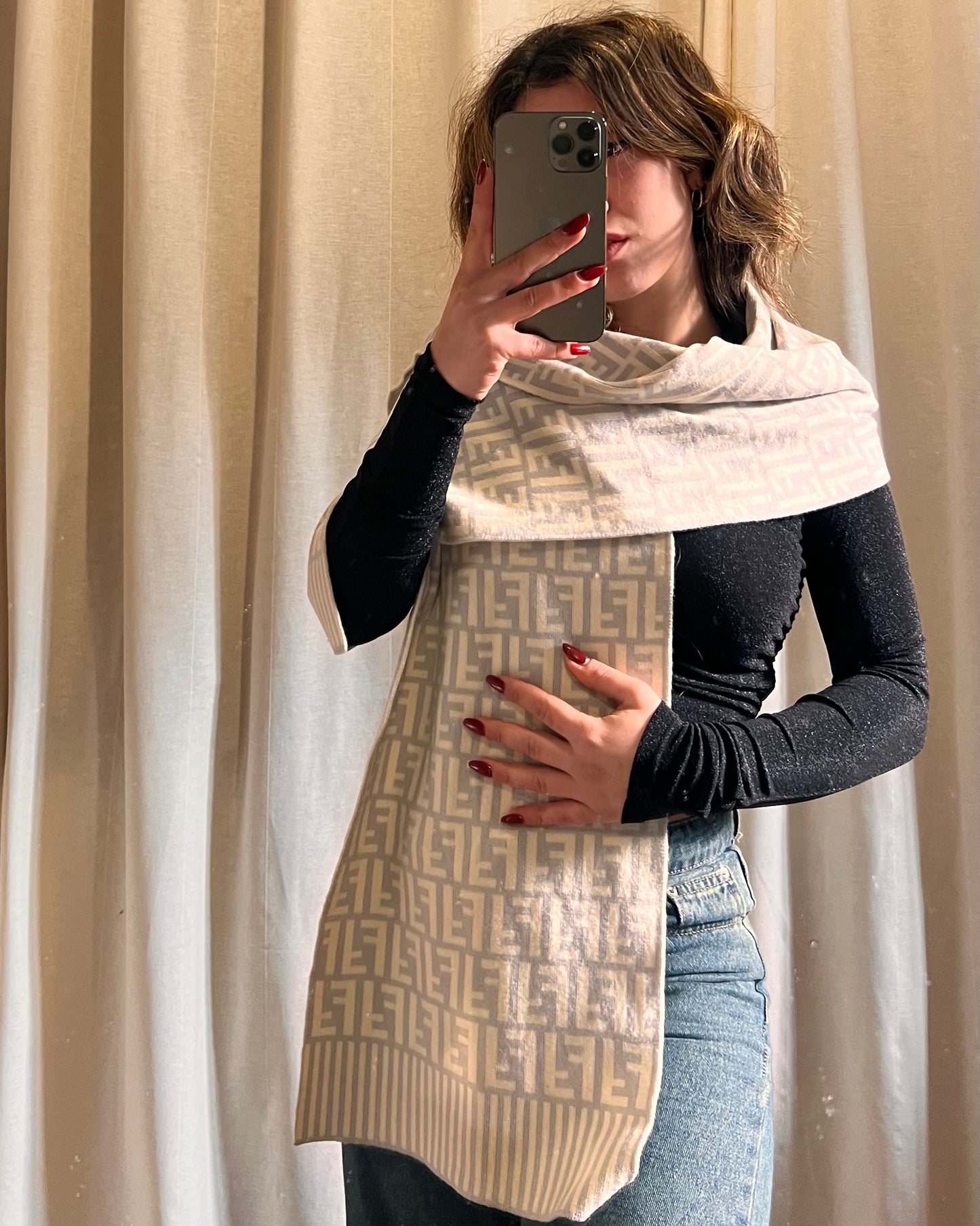 Maxi sciarpa Fendi monogram