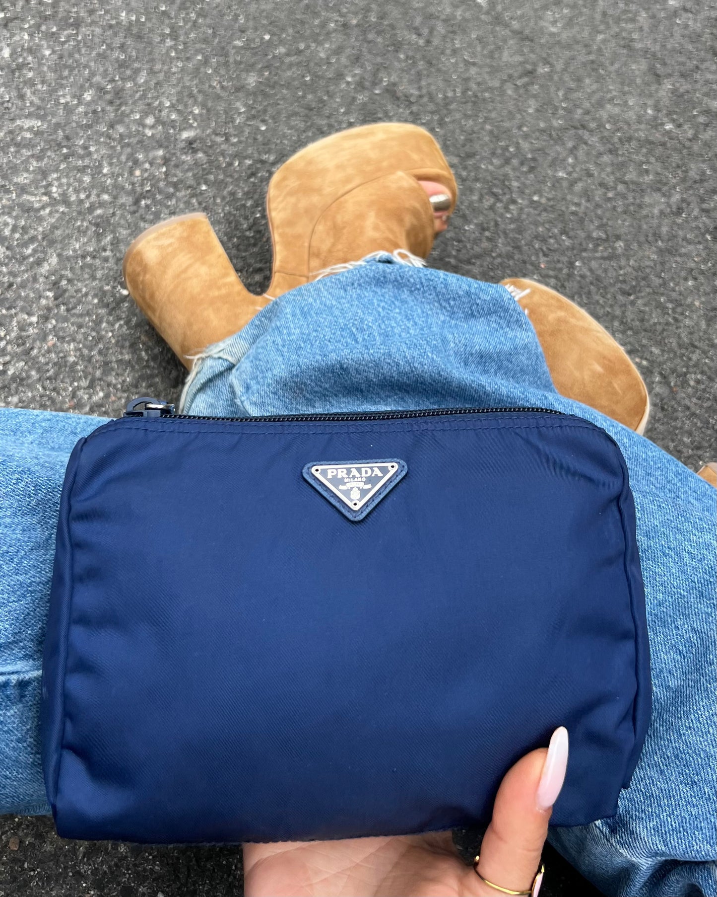 Pochette Prada in Nylon Blu