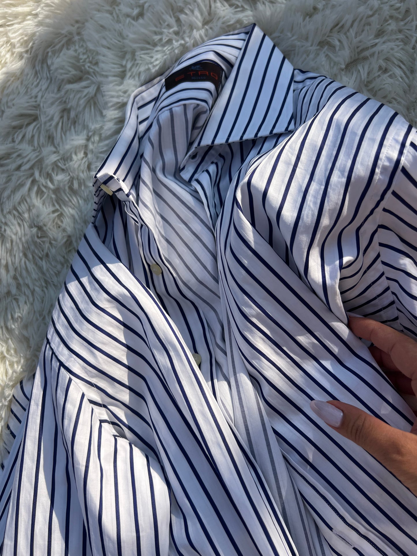 Camicia, mini dress,Etro blu e bianca