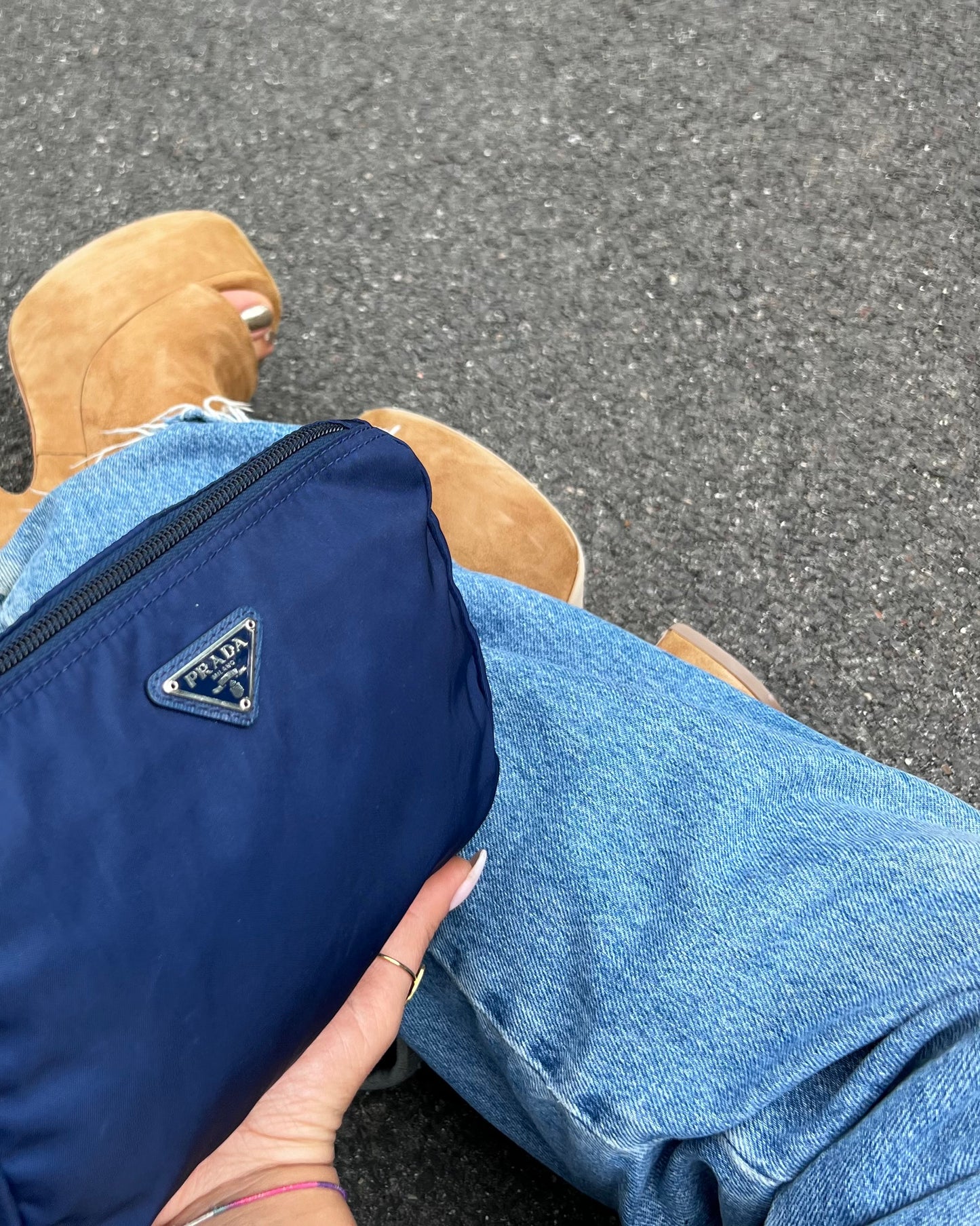 Pochette Prada in Nylon Blu
