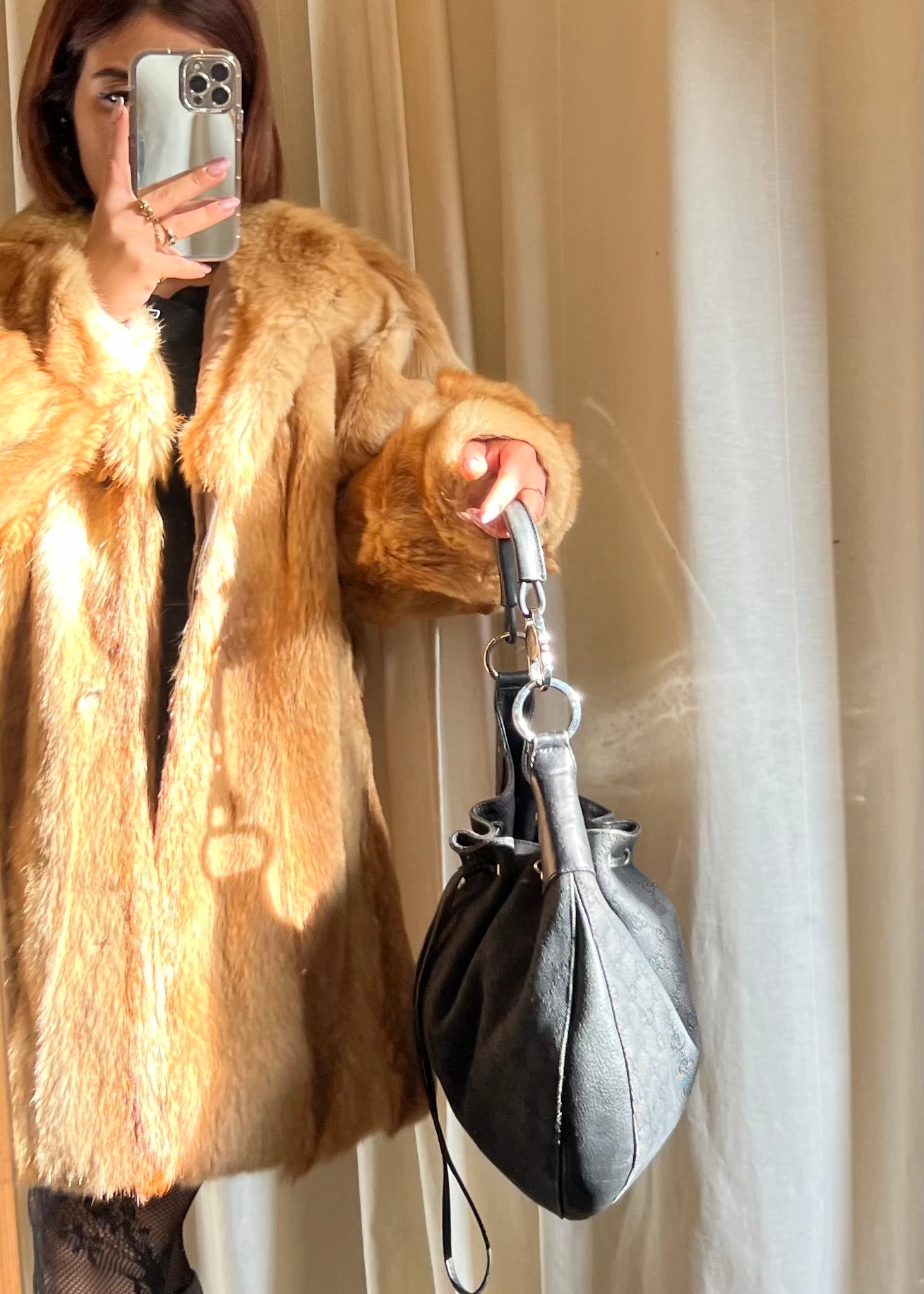 Secchiello gucci in monogram denim