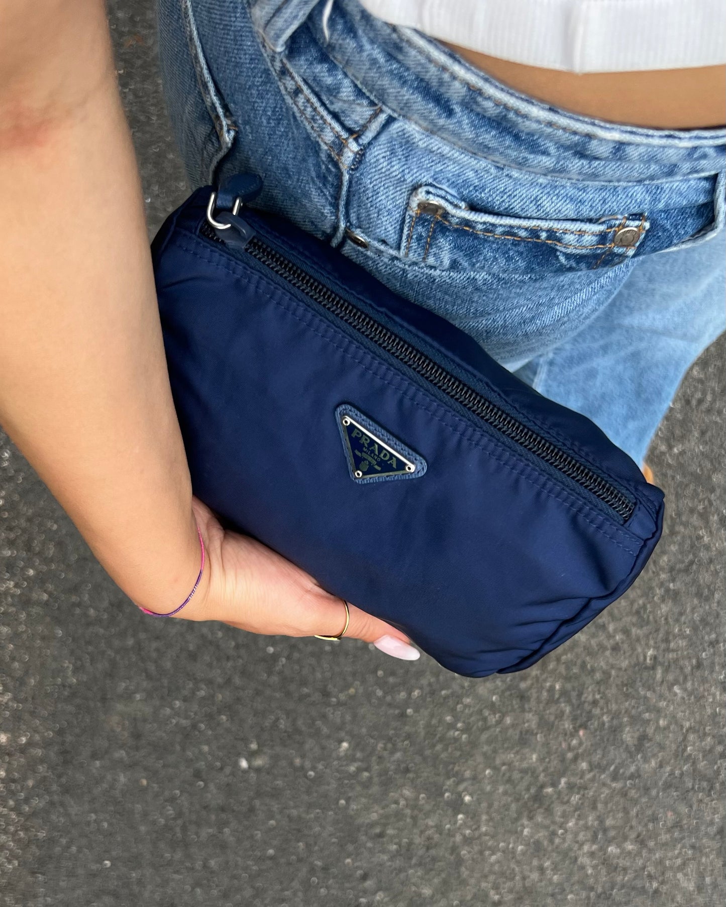 Pochette Prada in Nylon Blu
