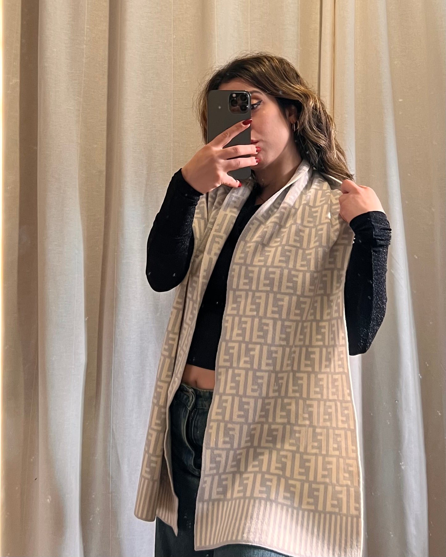 Maxi sciarpa Fendi monogram