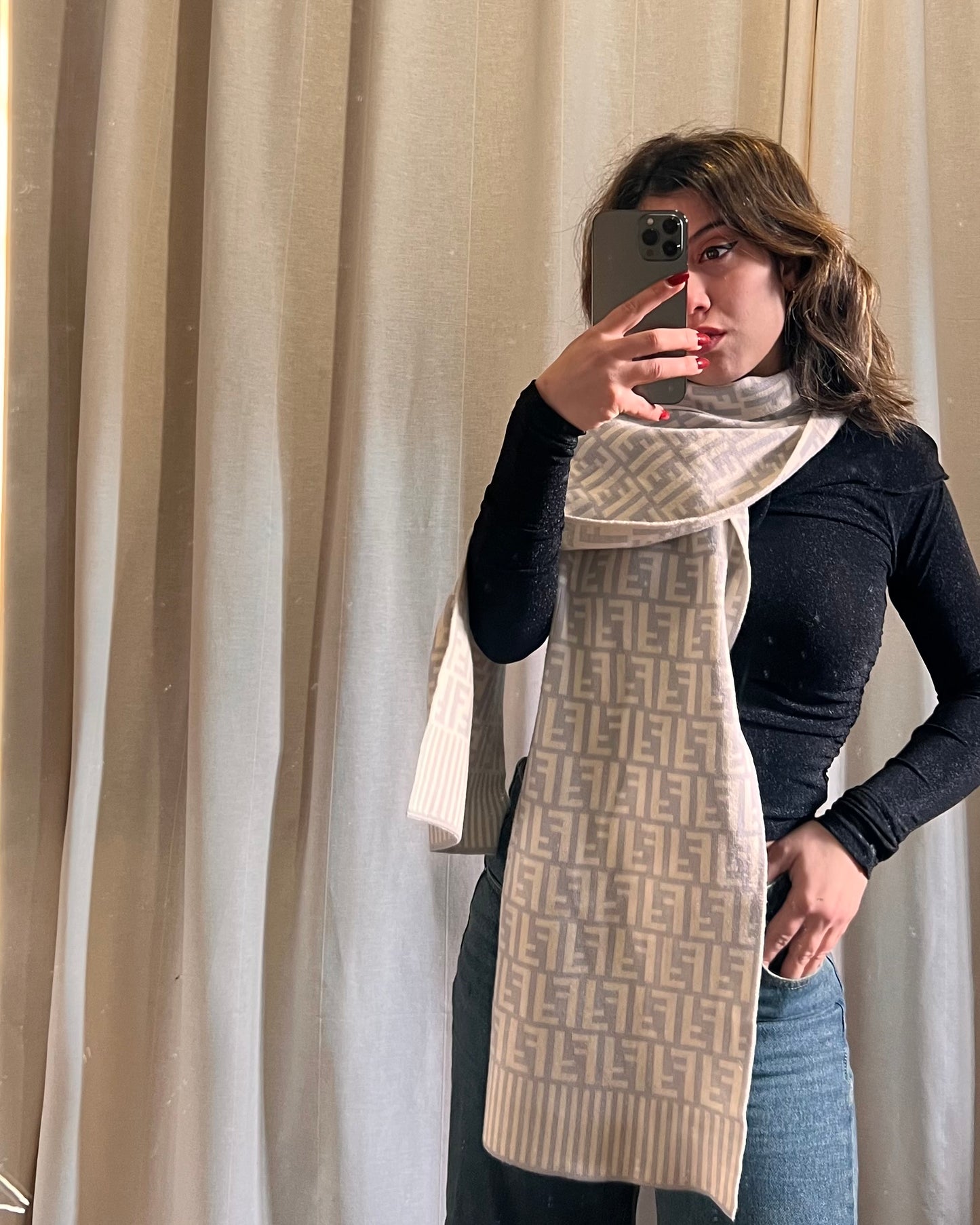 Maxi sciarpa Fendi monogram