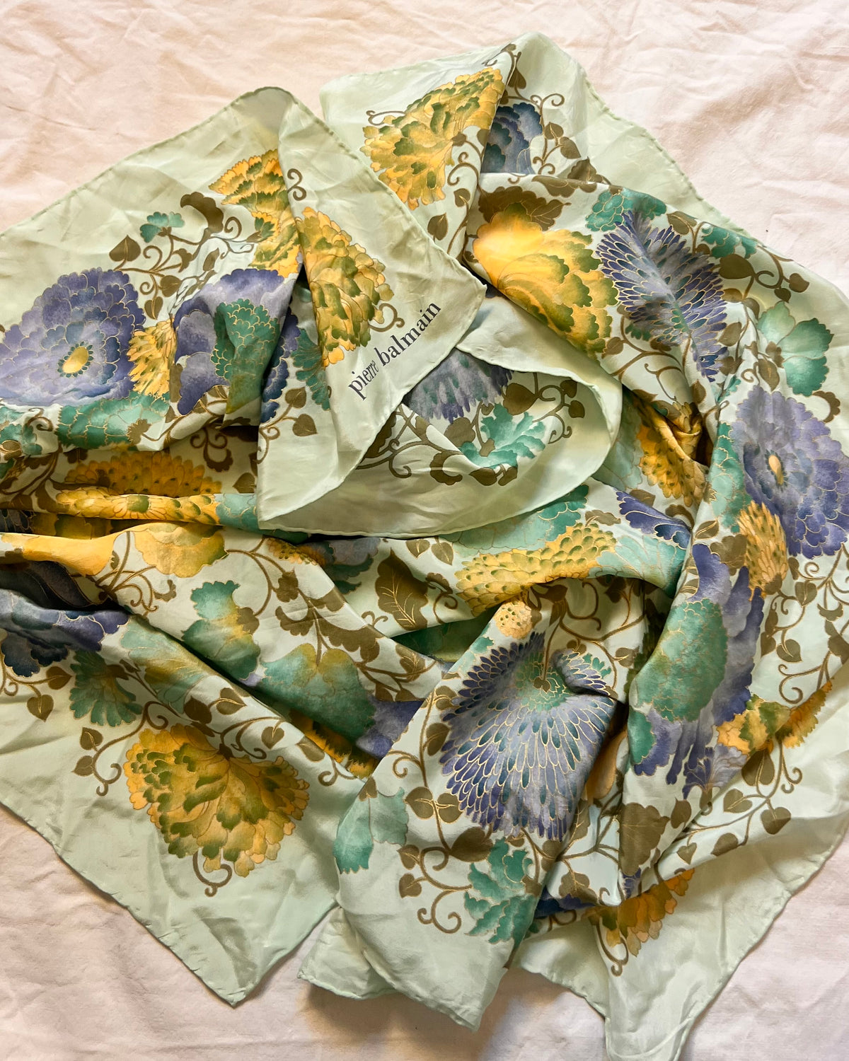 Foulard Pierre Balmain Paris – Seta Vintage 85x85 cm
