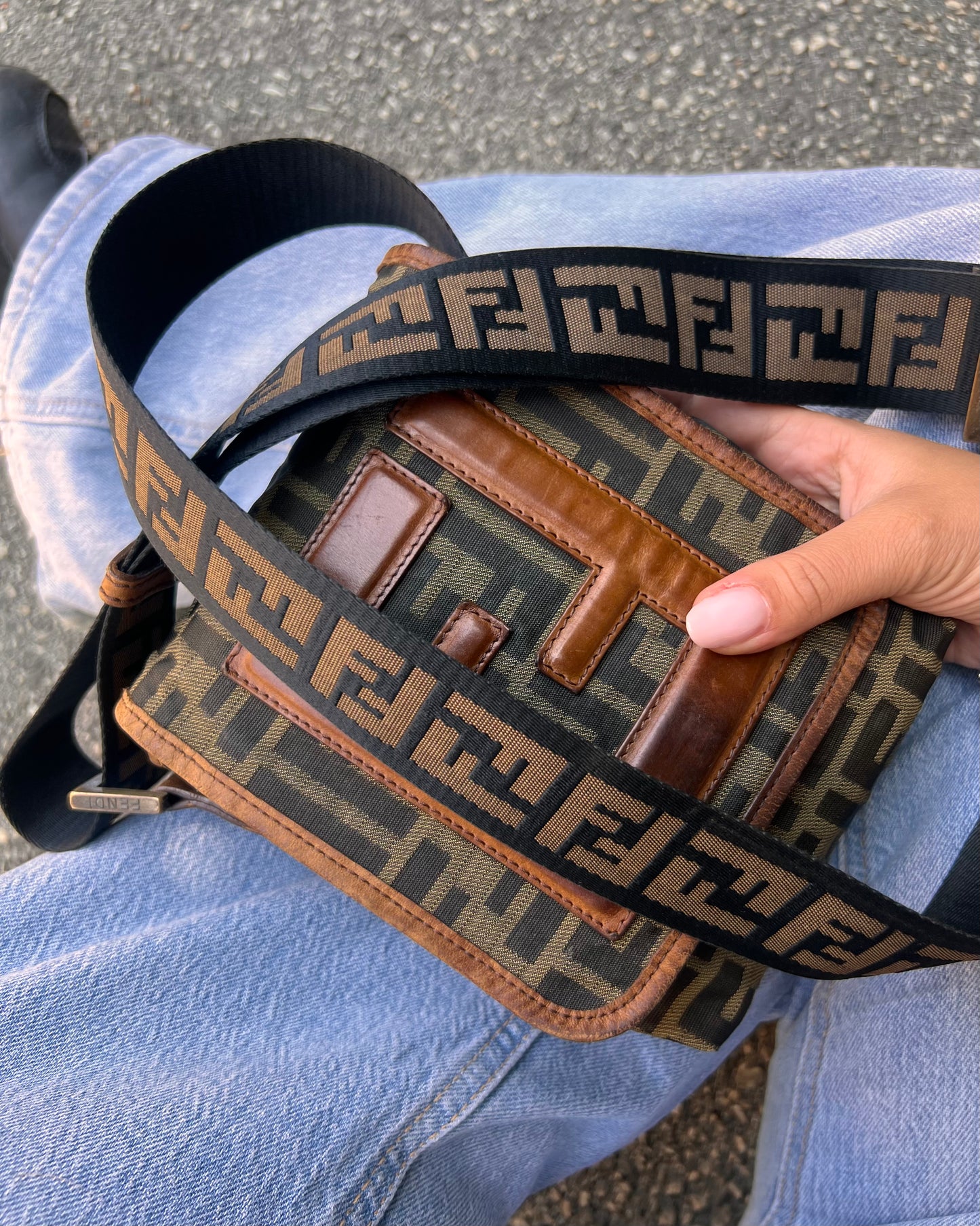 Borsa a tracolla Fendi zucca