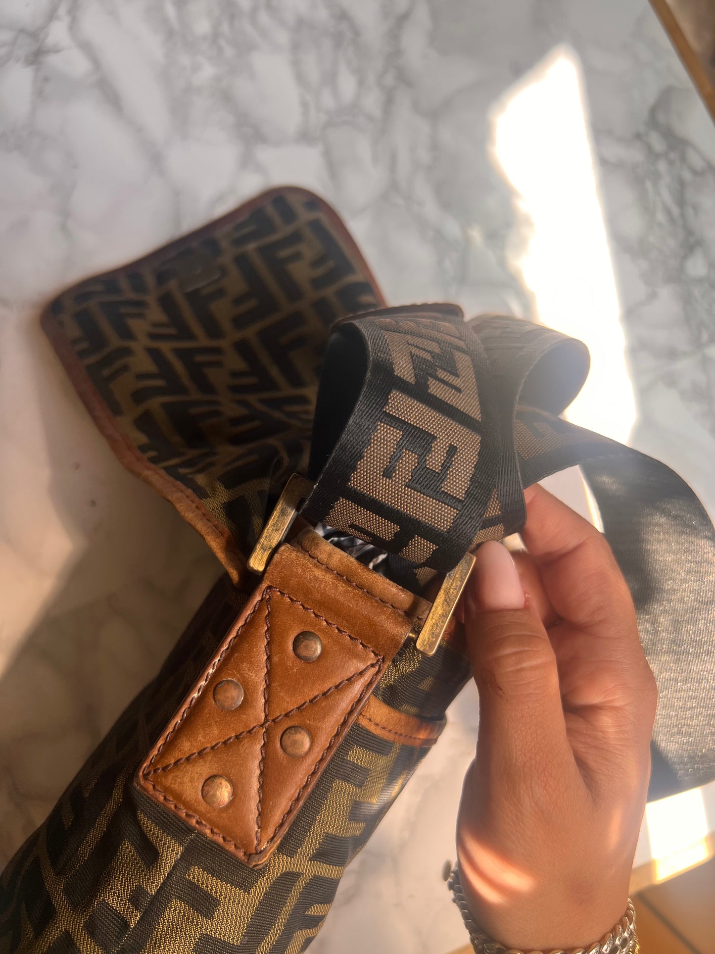Borsa a tracolla Fendi zucca