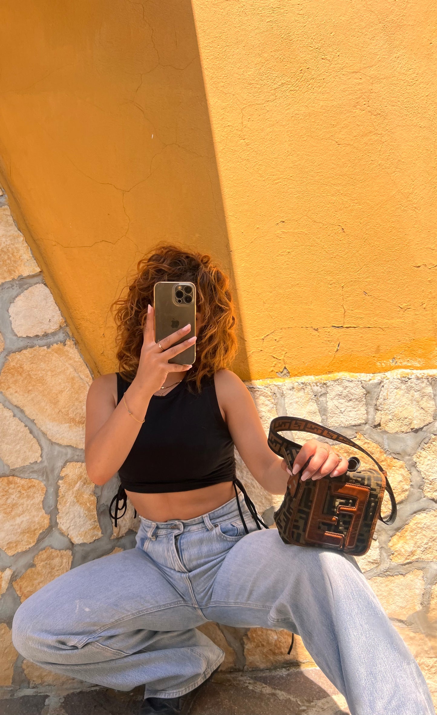 Borsa a tracolla Fendi zucca