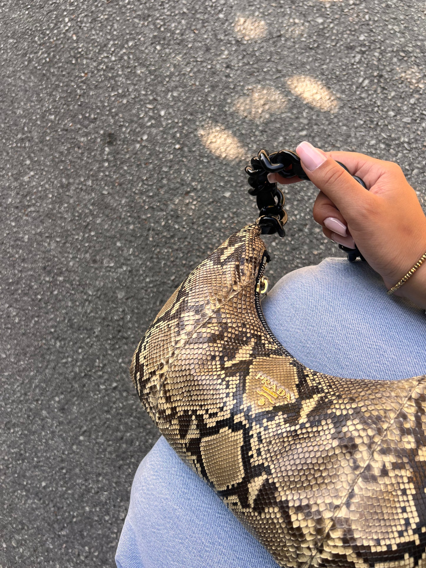 Borsa Hobo Prada in pitone