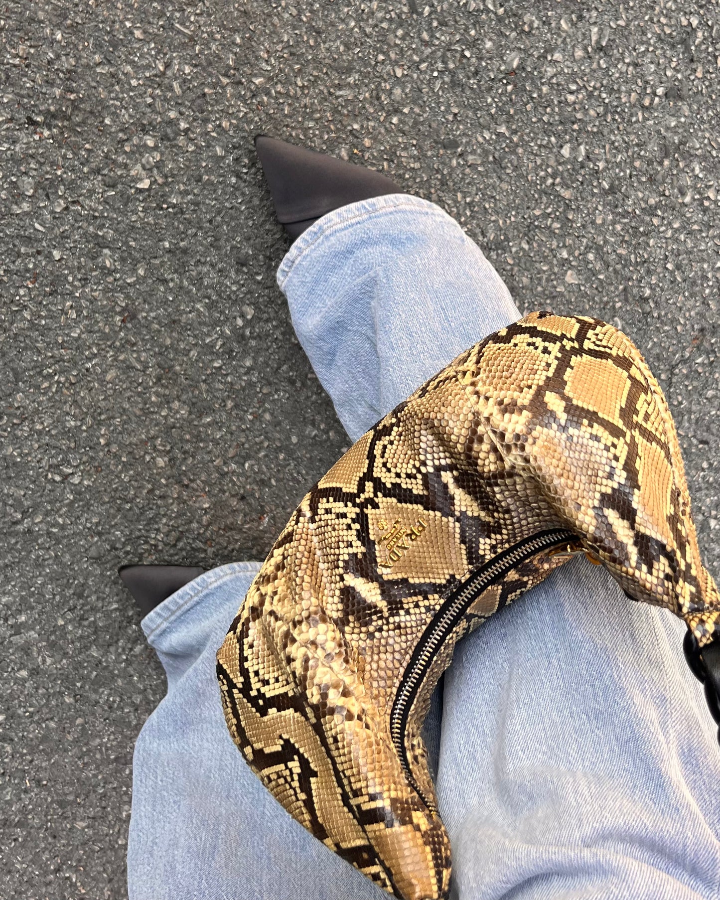 Borsa Hobo Prada in pitone