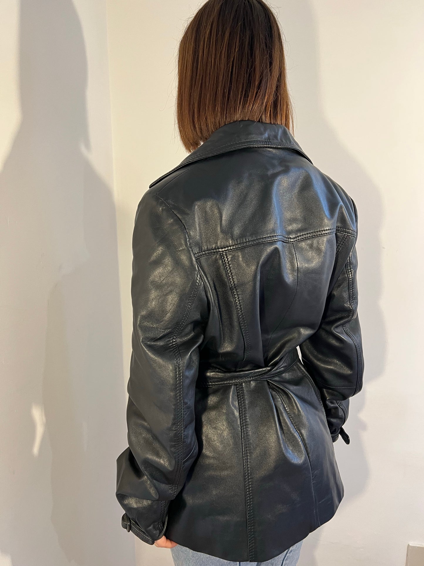 Trench in vera pelle