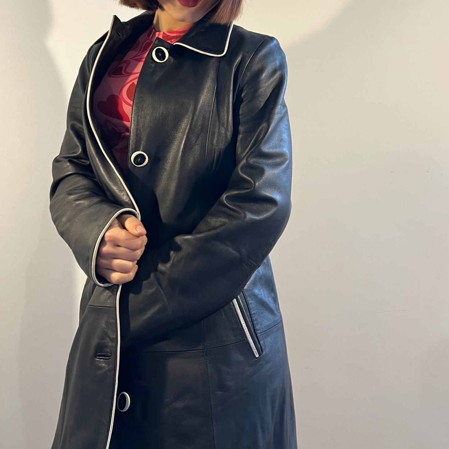 Giacca lunga in vera pelle