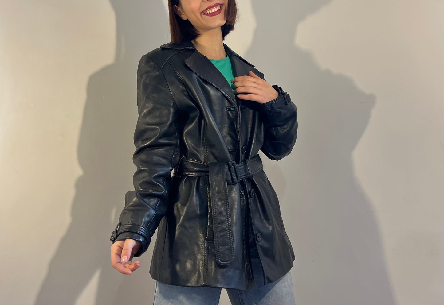 Trench in vera pelle