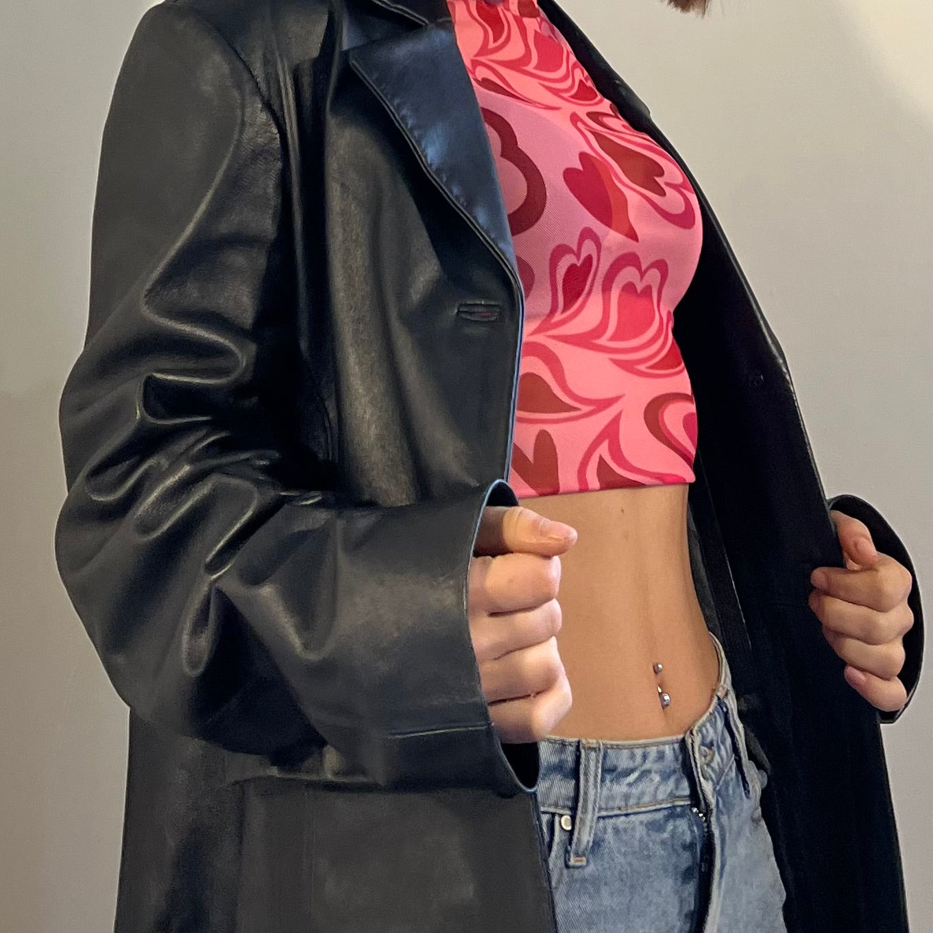 Giacca lunga in vera pelle