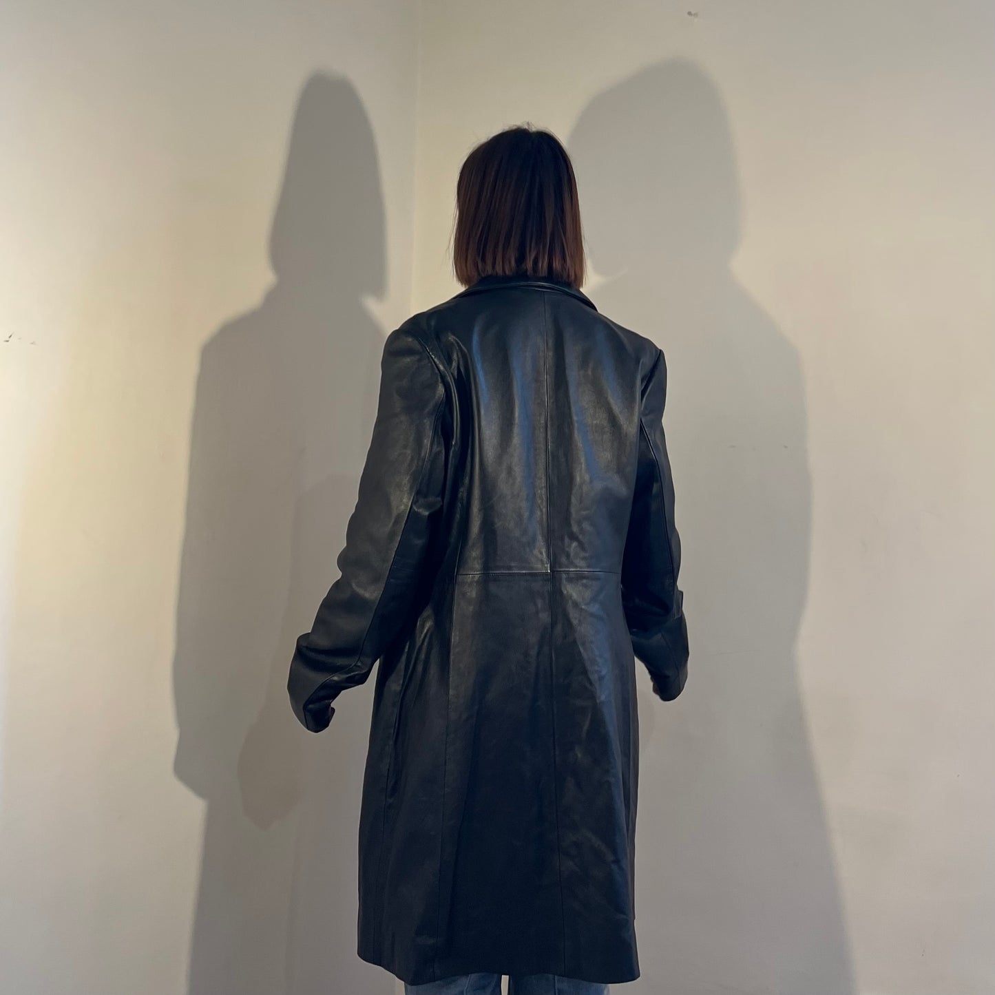 Giacca lunga in vera pelle