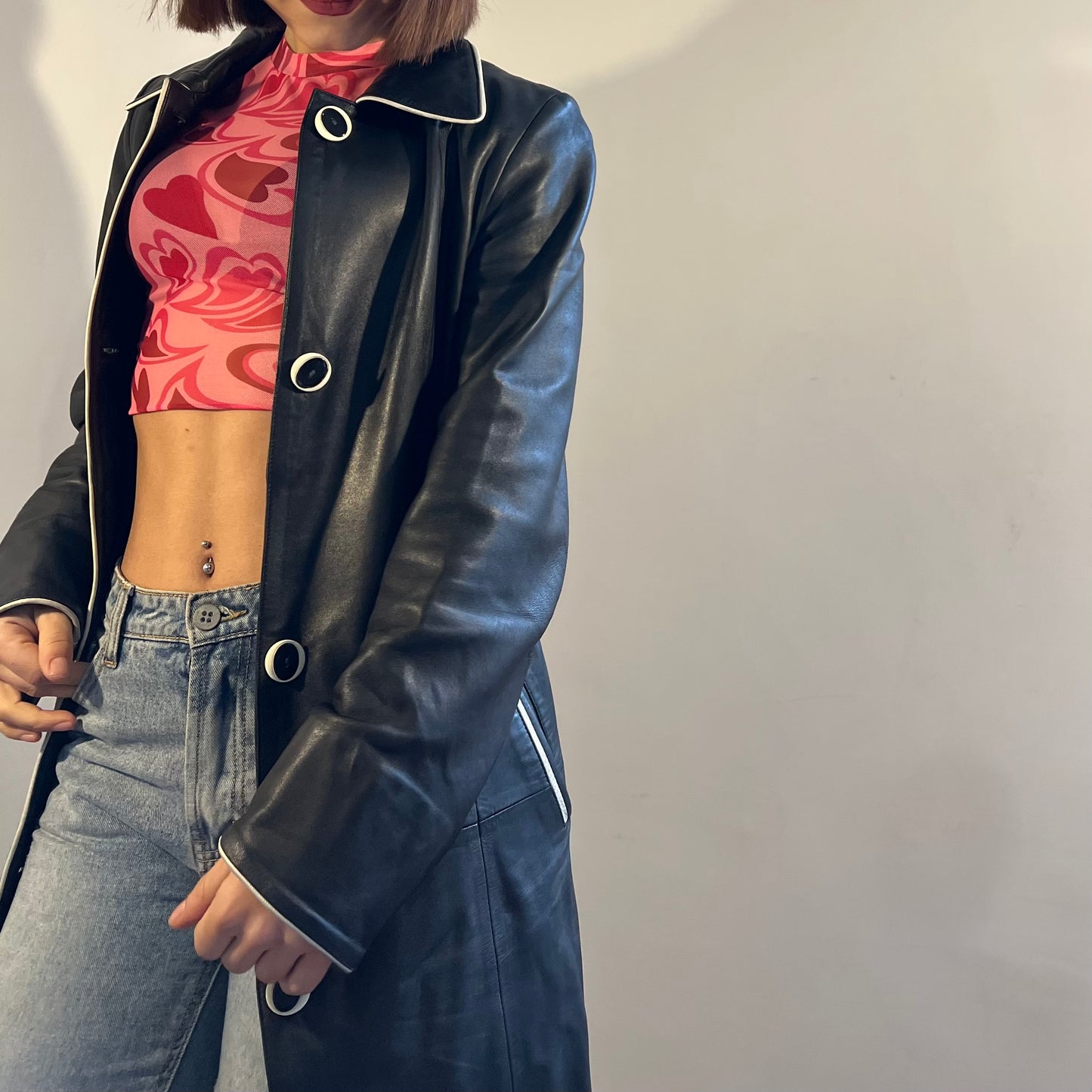 Giacca lunga in vera pelle