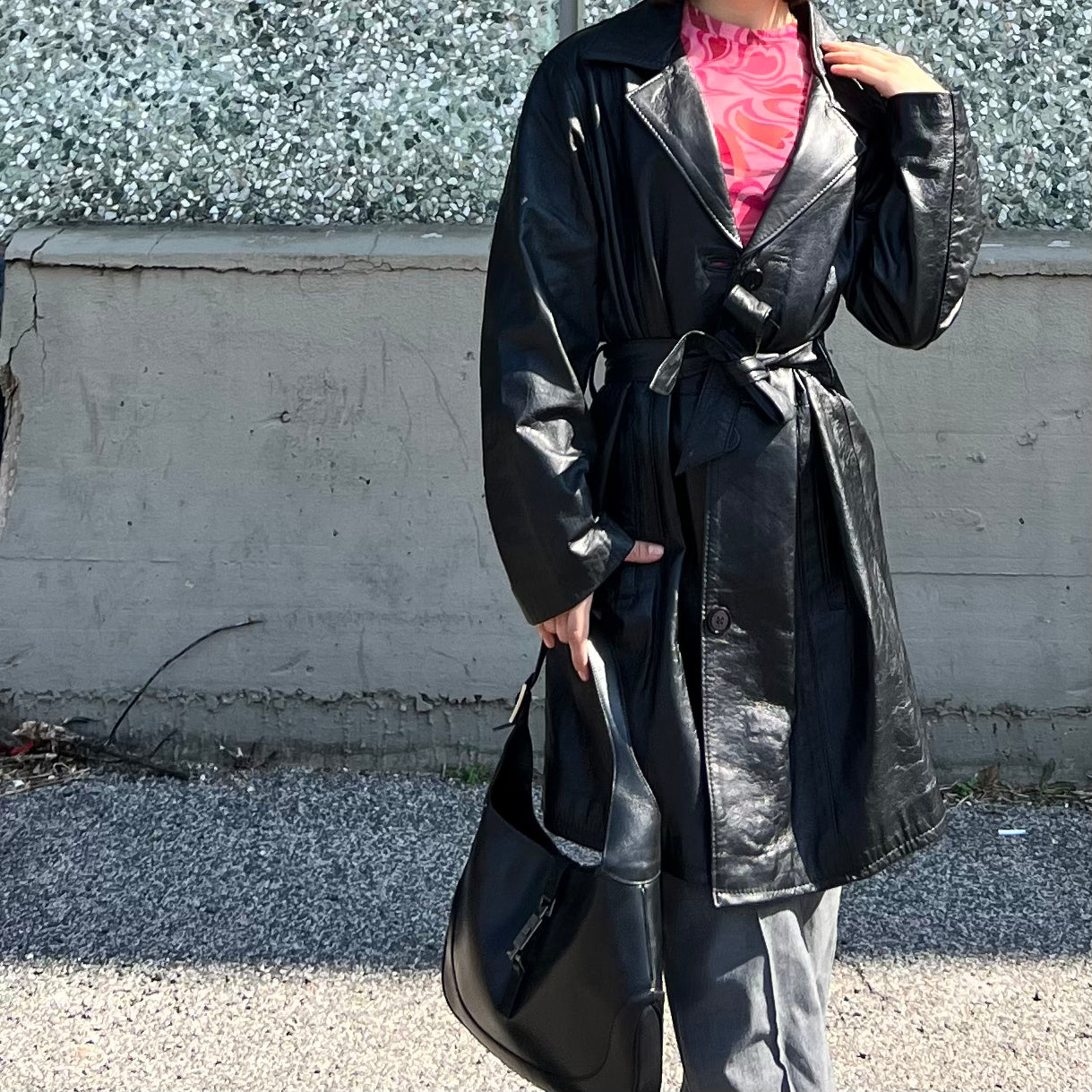 Trench in vera pelle