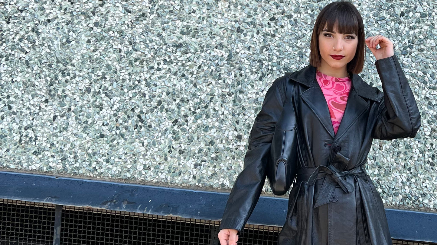 Trench in vera pelle