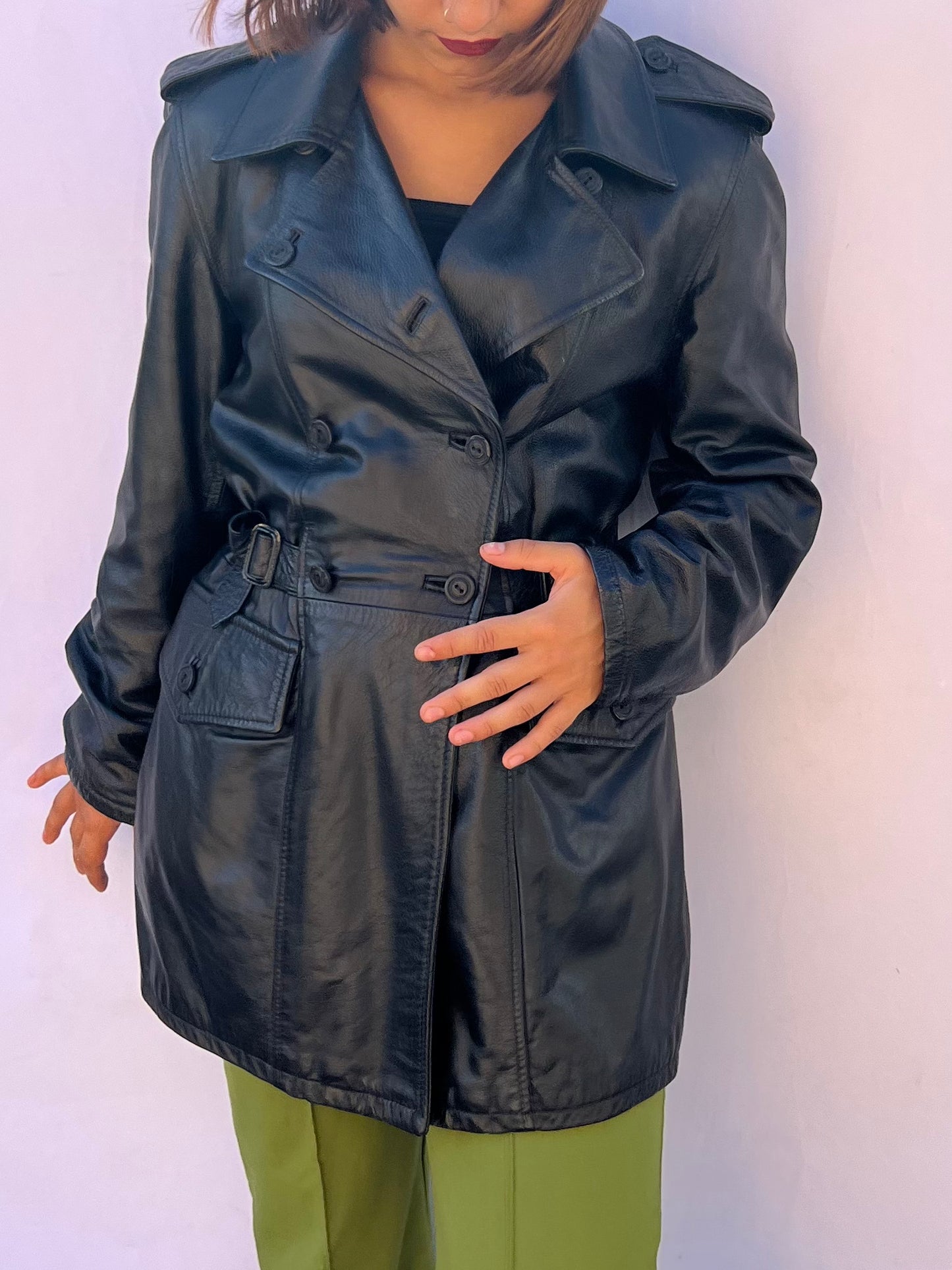 Trench in pelle