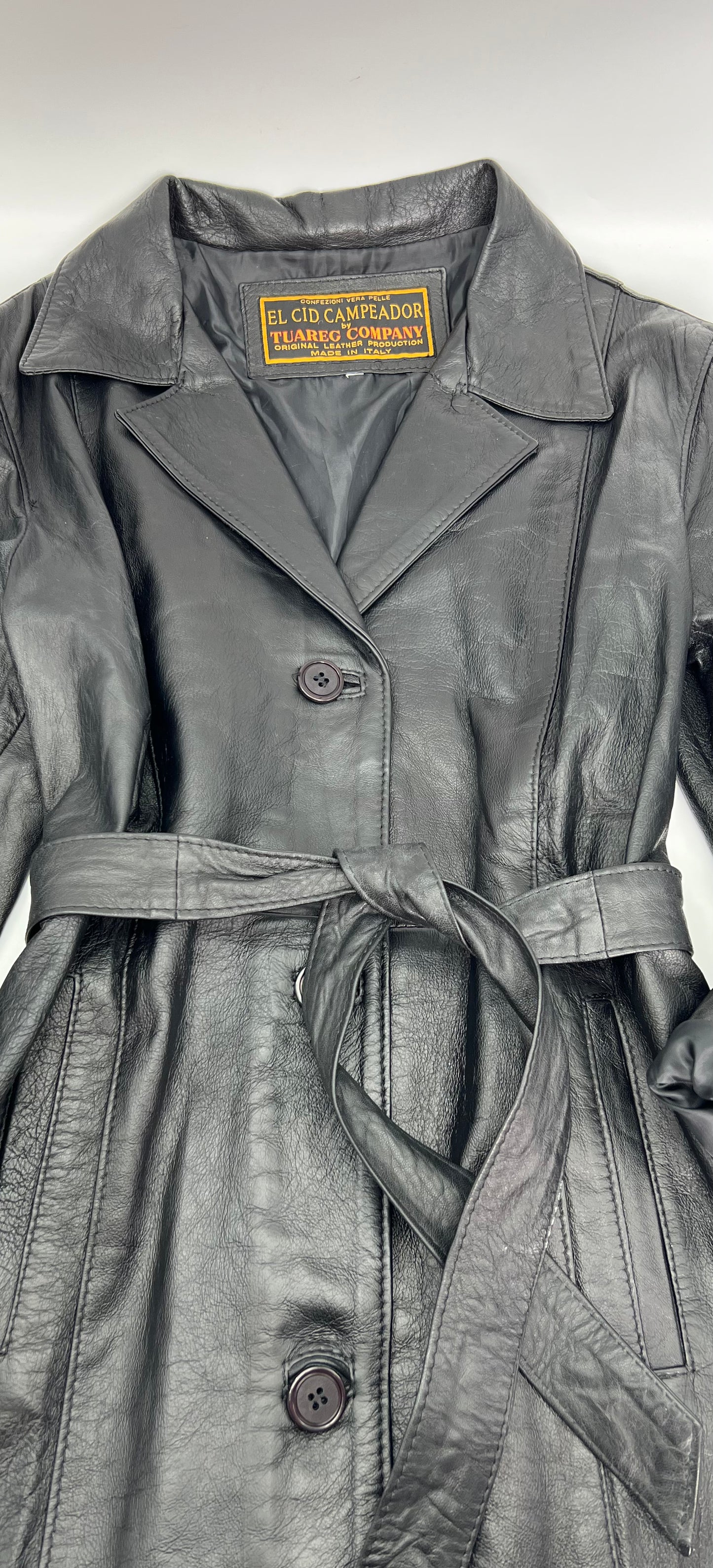 Trench in vera pelle