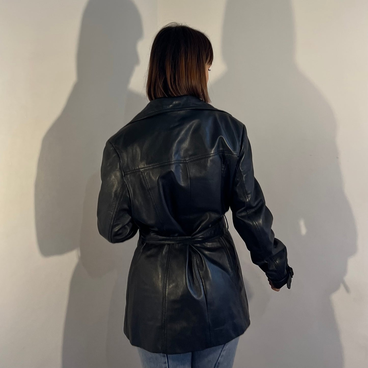 Trench in vera pelle
