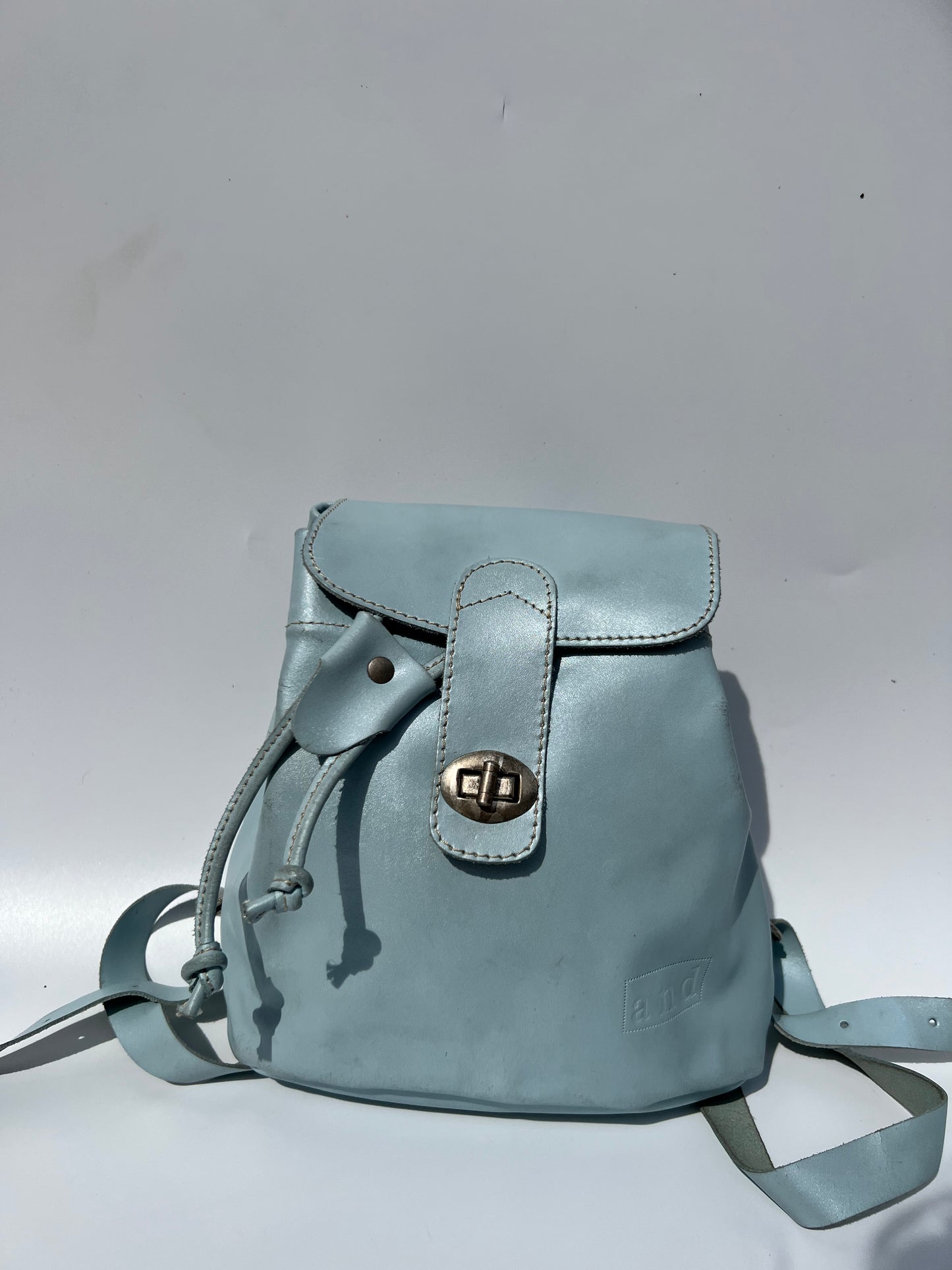 Zainetto in vera pelle Azzurro
