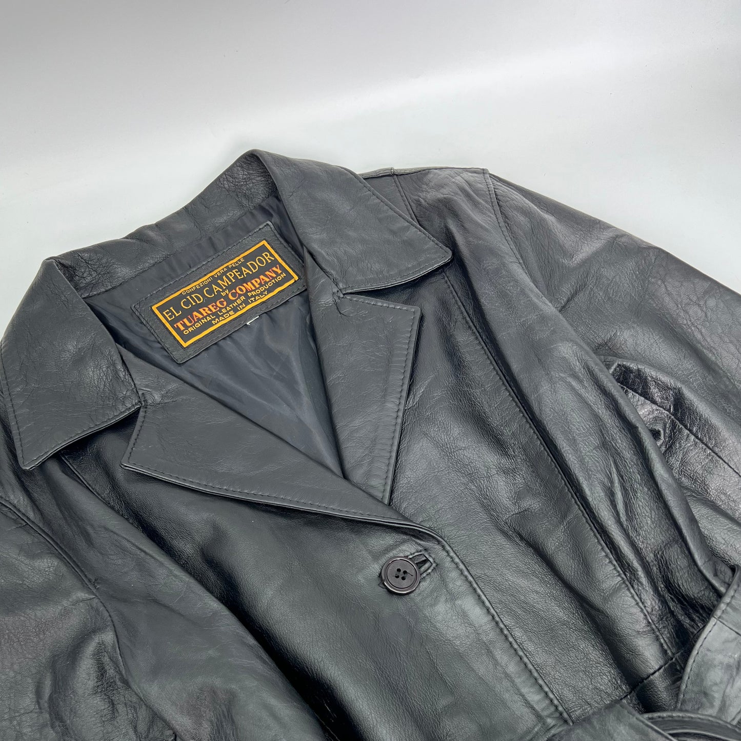 Trench in vera pelle