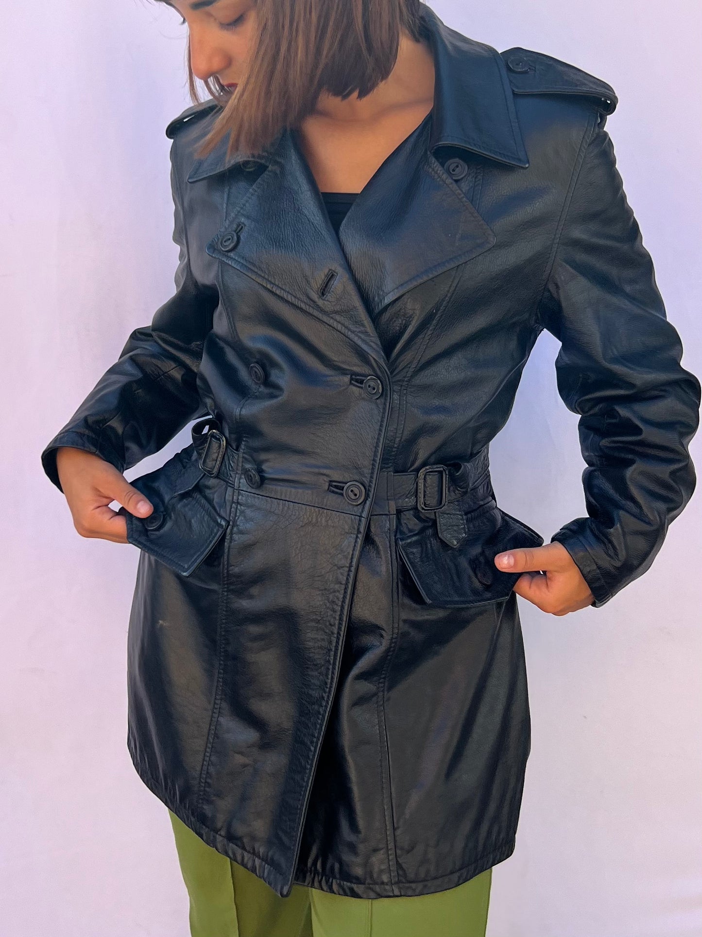 Trench in pelle