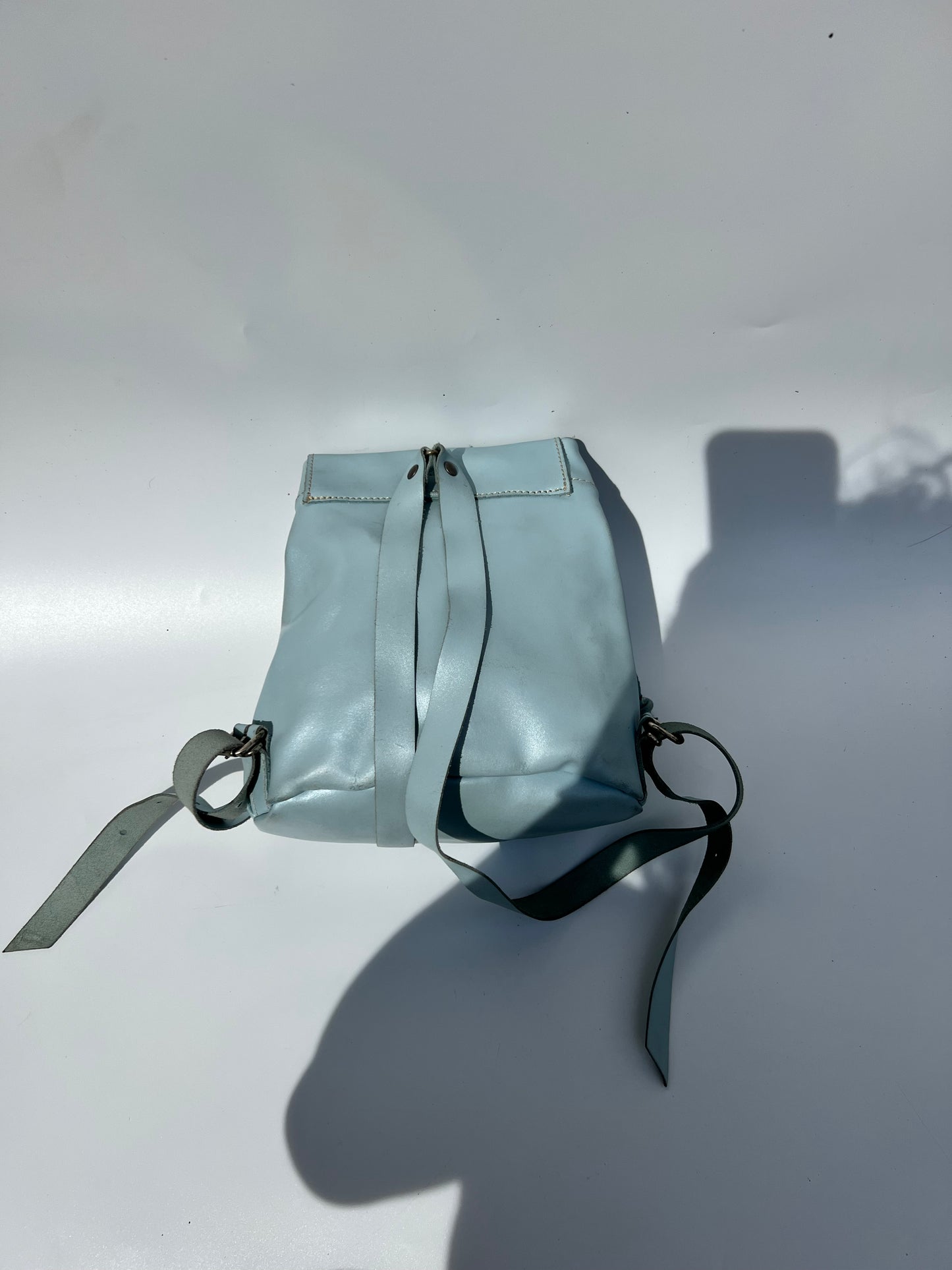 Zainetto in vera pelle Azzurro
