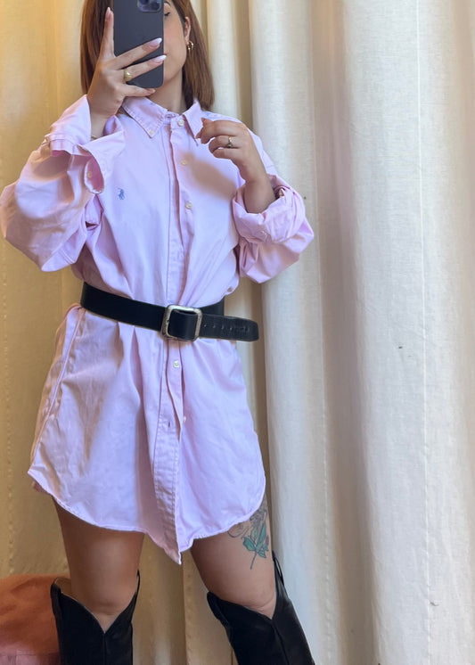 Camicia Polo Ralph Lauren Oversize – Rosa Pastello