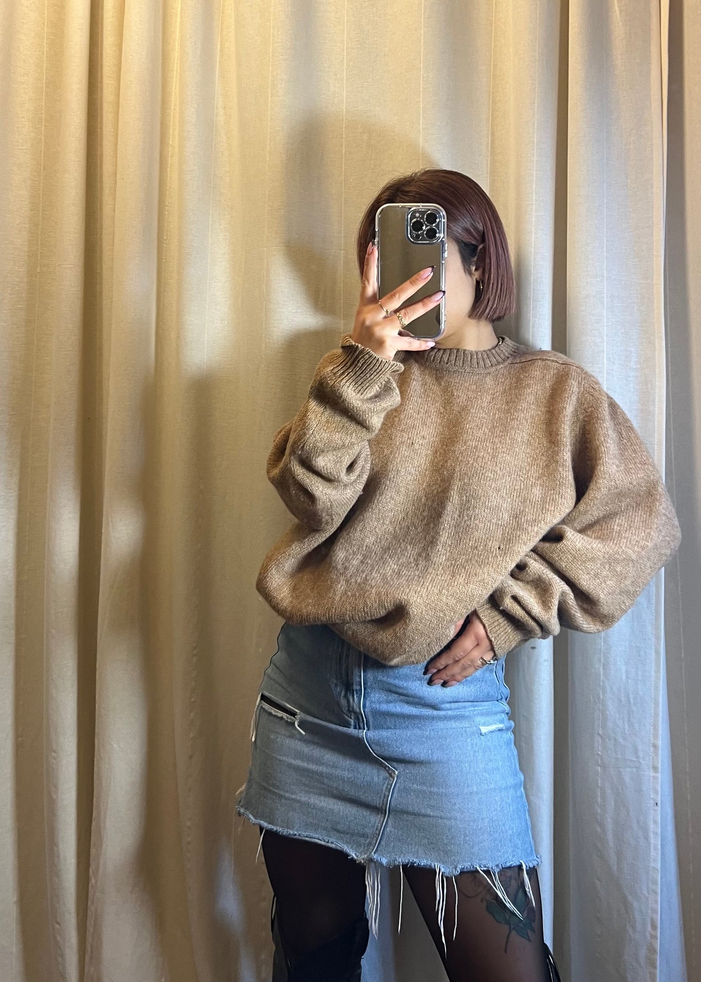 Maglione cozy in lana beige