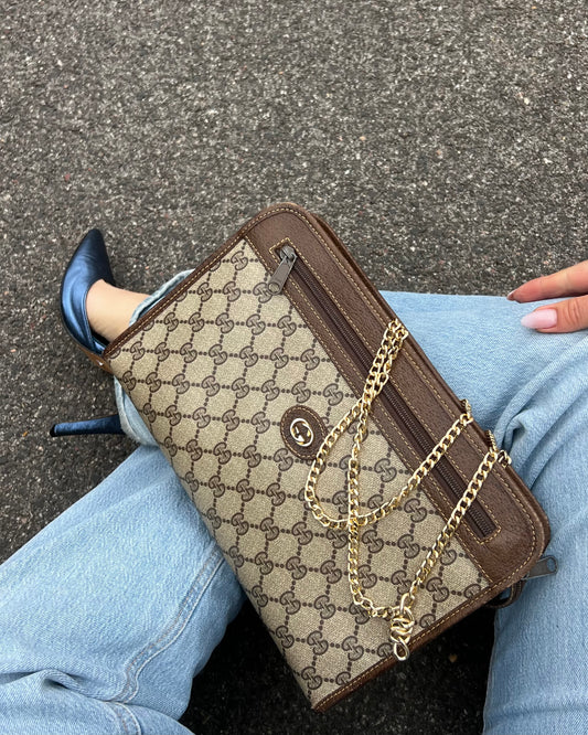 Clutch Gucci Vintage "Ophidia" in Tela Monogram GG - Anni '80
