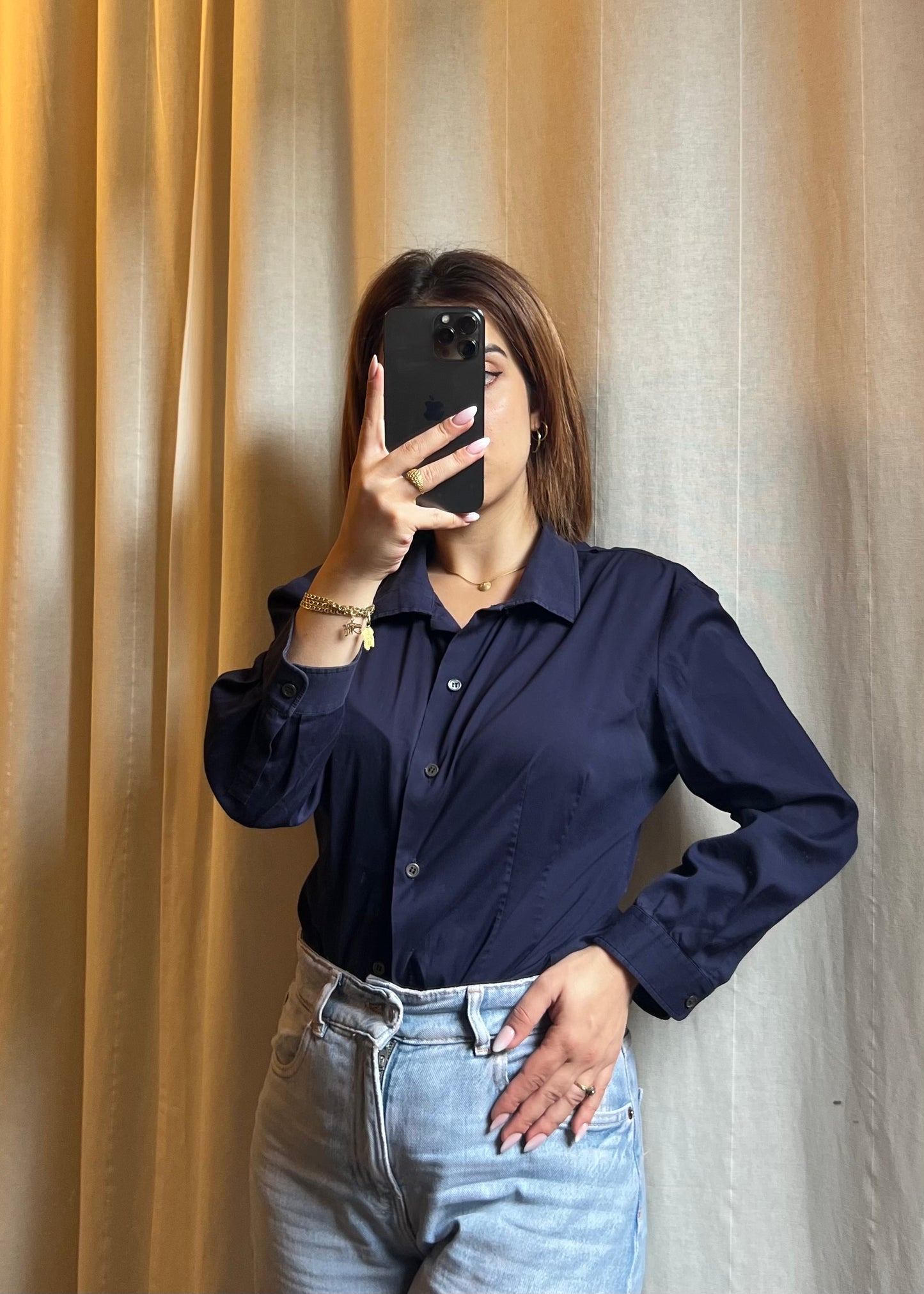 Camicia Prada in Cotone Stretch – Blu Notte