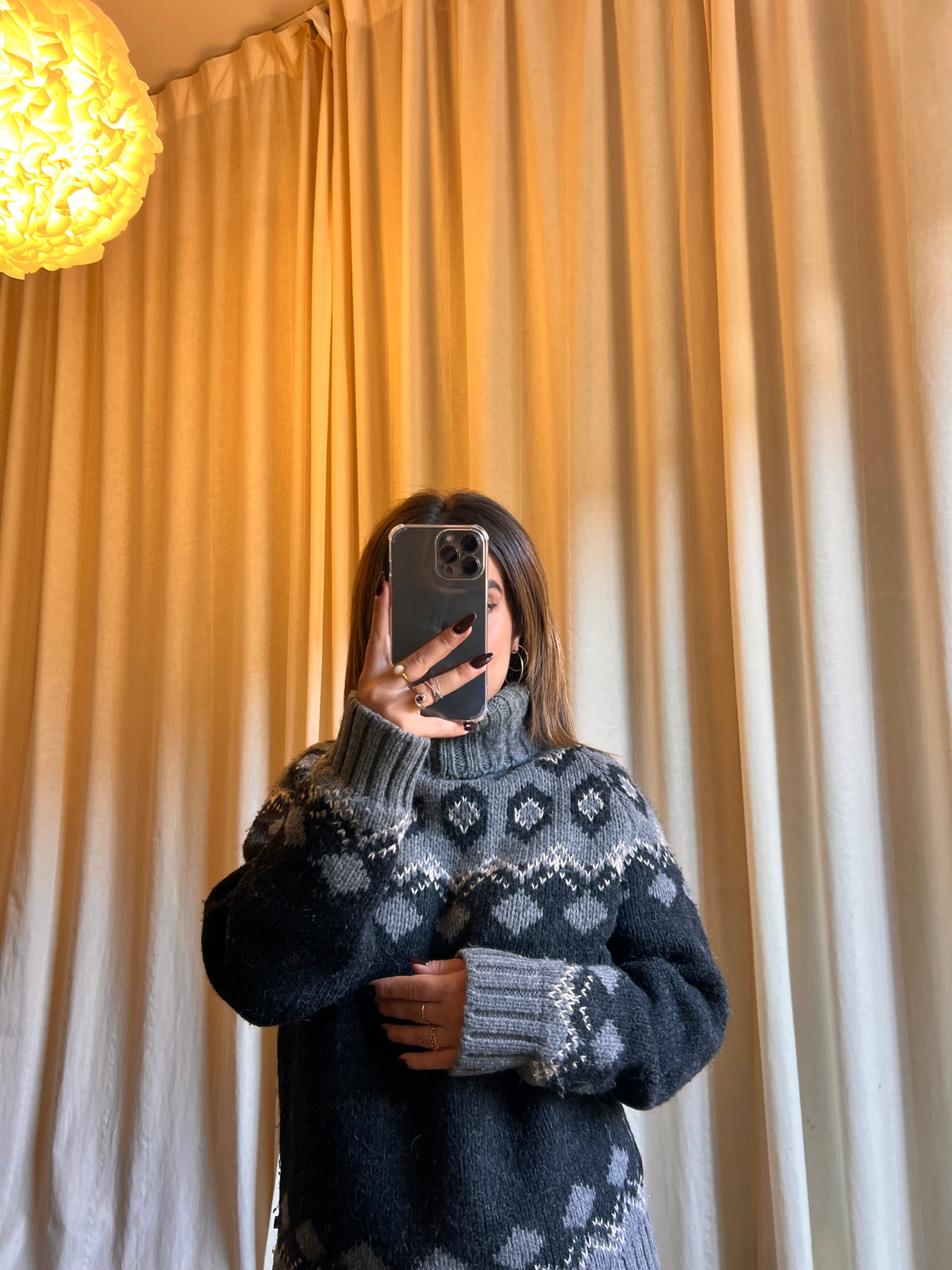 Maglione Dolce & Gabbana D&G a Collo Alto - Motivo Jacquard / Nordico