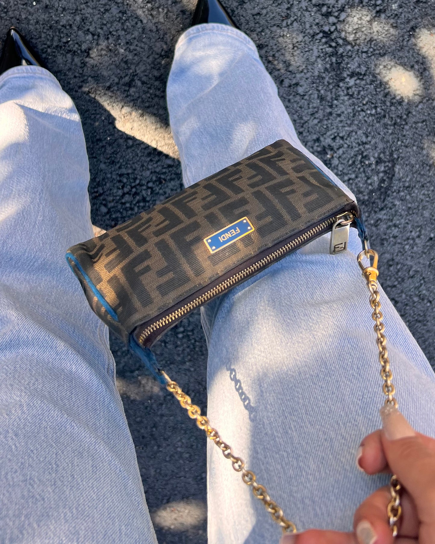 Pochette on Chain Fendi Zucca