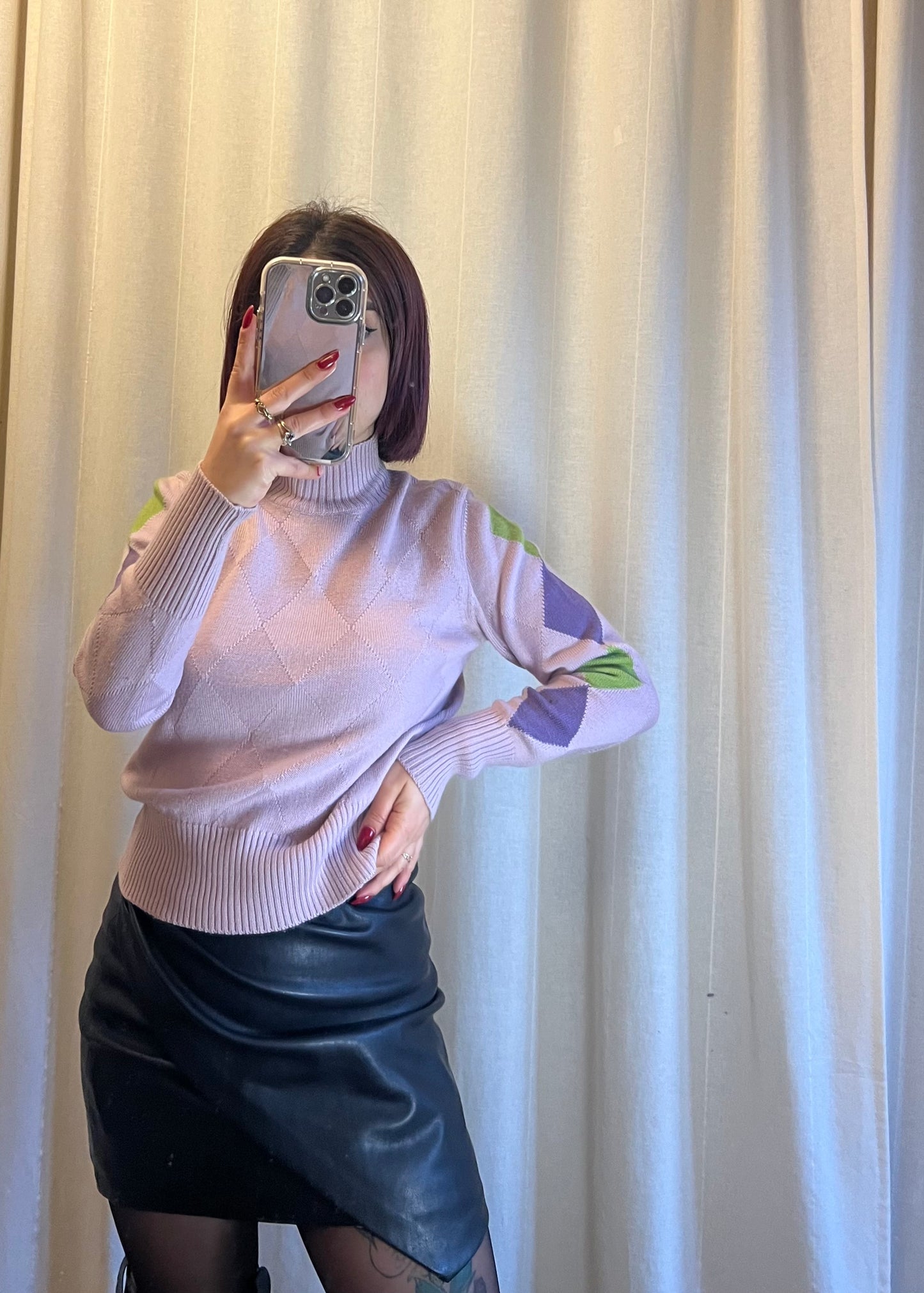 Maglione in lana vergine a rombi